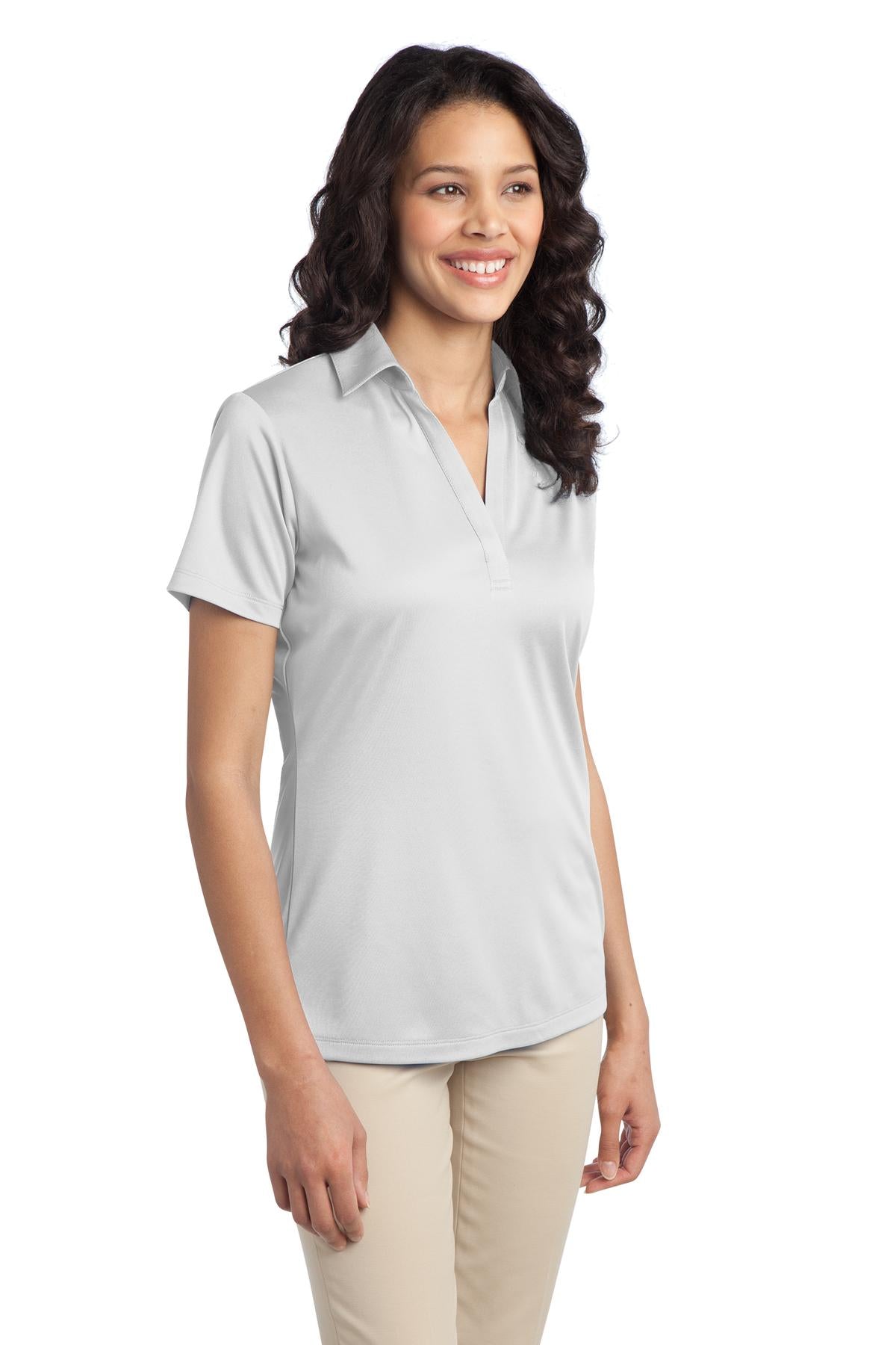 Port Authority Women's Silk Touch Performance Polo. L540 - White - three_q