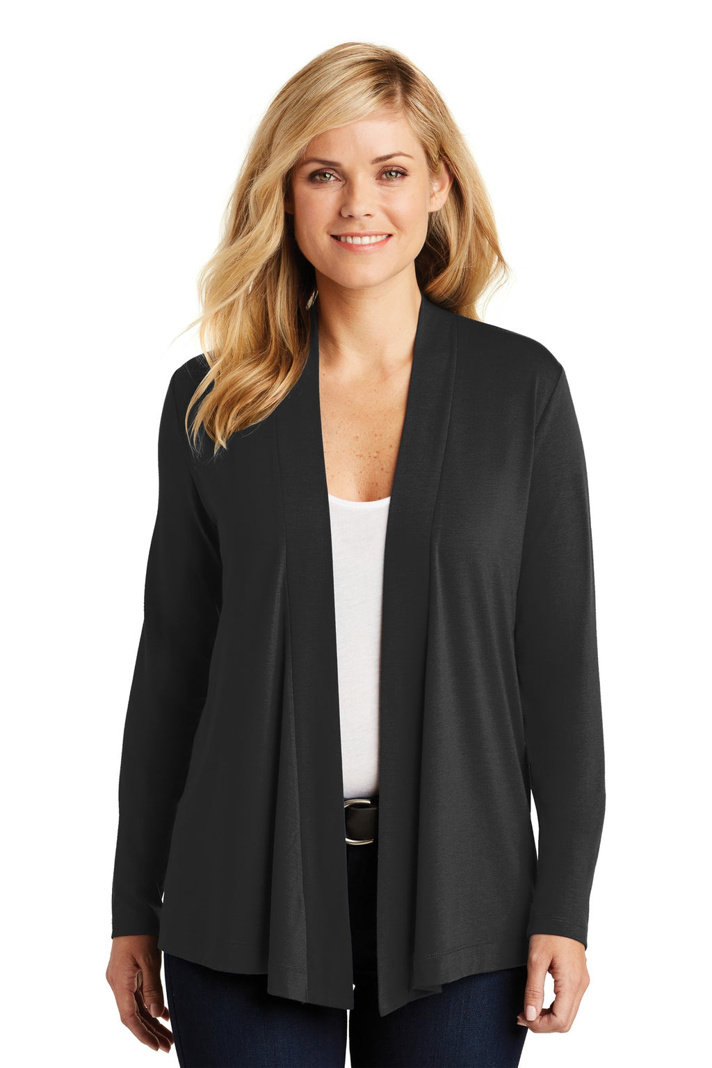 Port Authority Women's Concept Open Cardigan. L5430 - Black - front