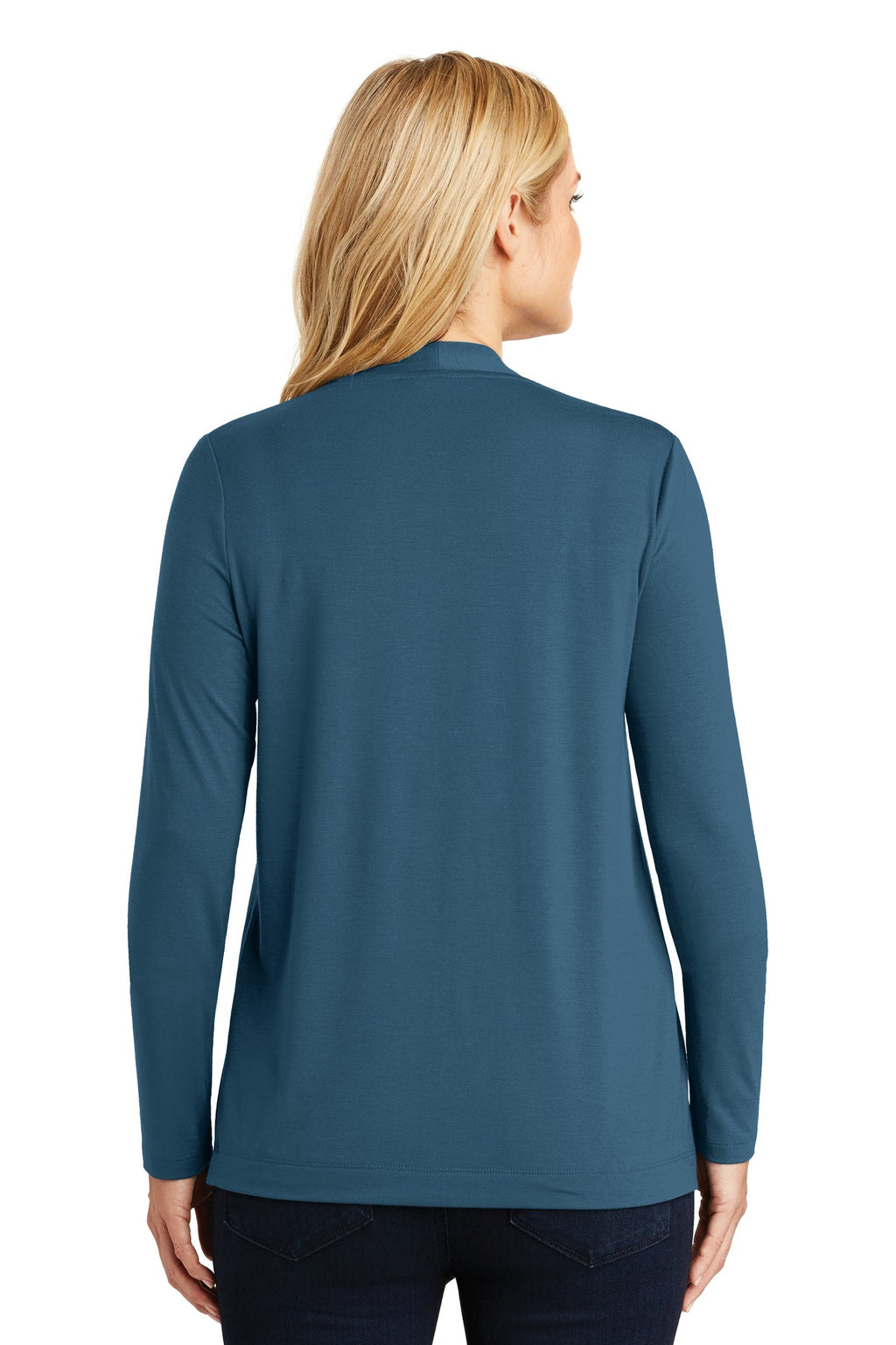 Port Authority Women's Concept Open Cardigan. L5430 - Dusty Blue - back