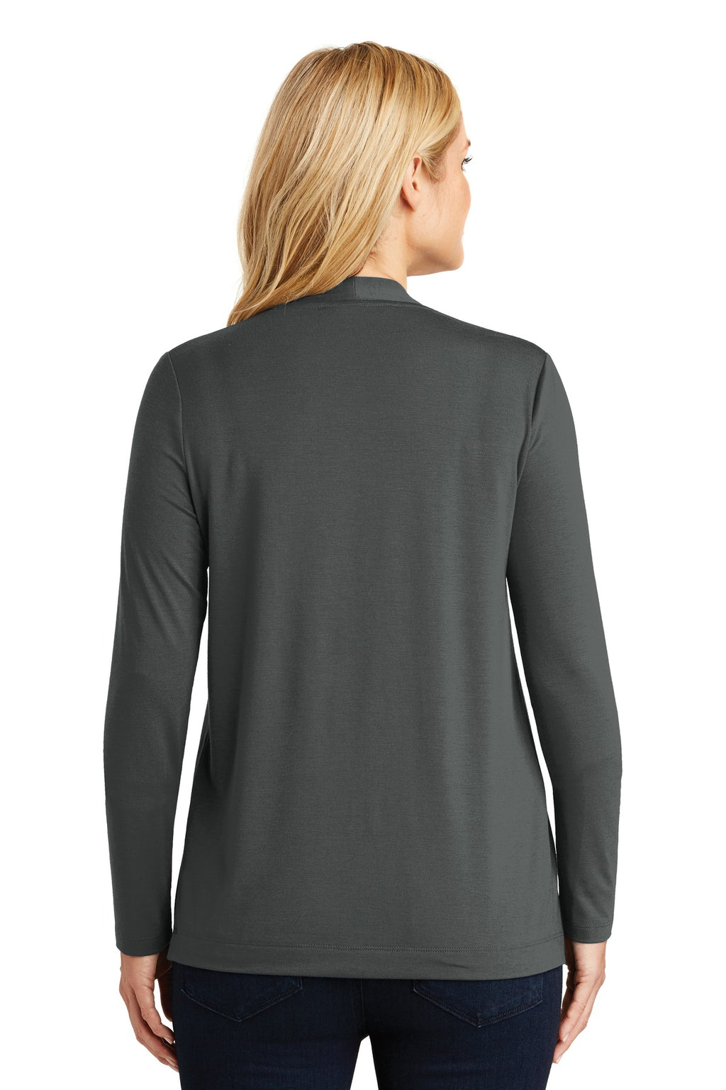 Port Authority Women's Concept Open Cardigan. L5430 - Grey Smoke - back