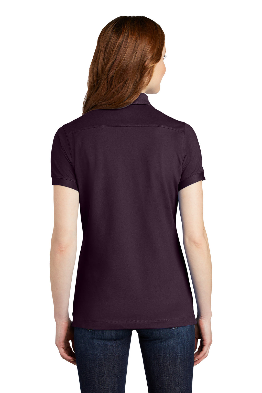 Port Authority Women's Stretch Pique Polo. L555 - Aubergine Purple - back