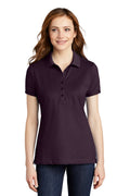Port Authority Women's Stretch Pique Polo. L555 - Aubergine Purple - front