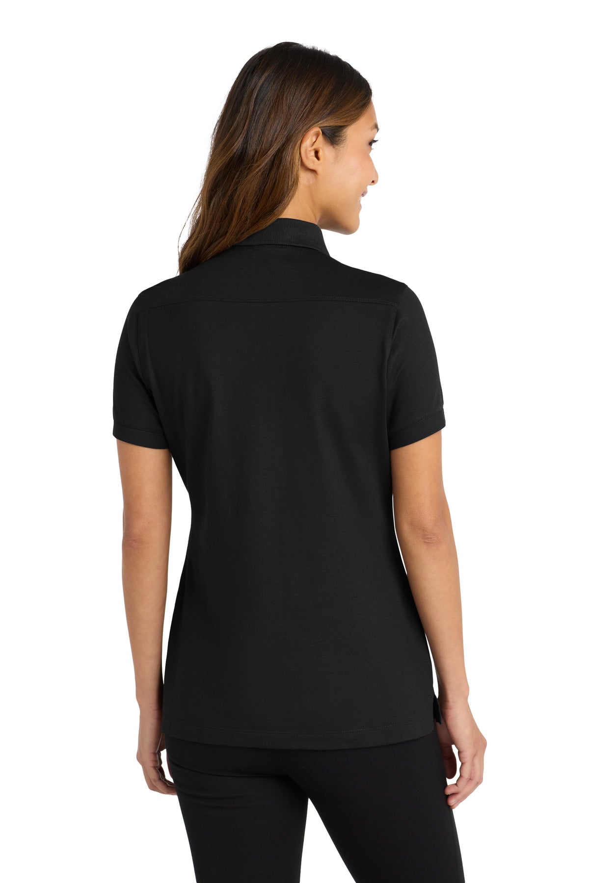 Port Authority Women's Stretch Pique Polo. L555 - Black - back