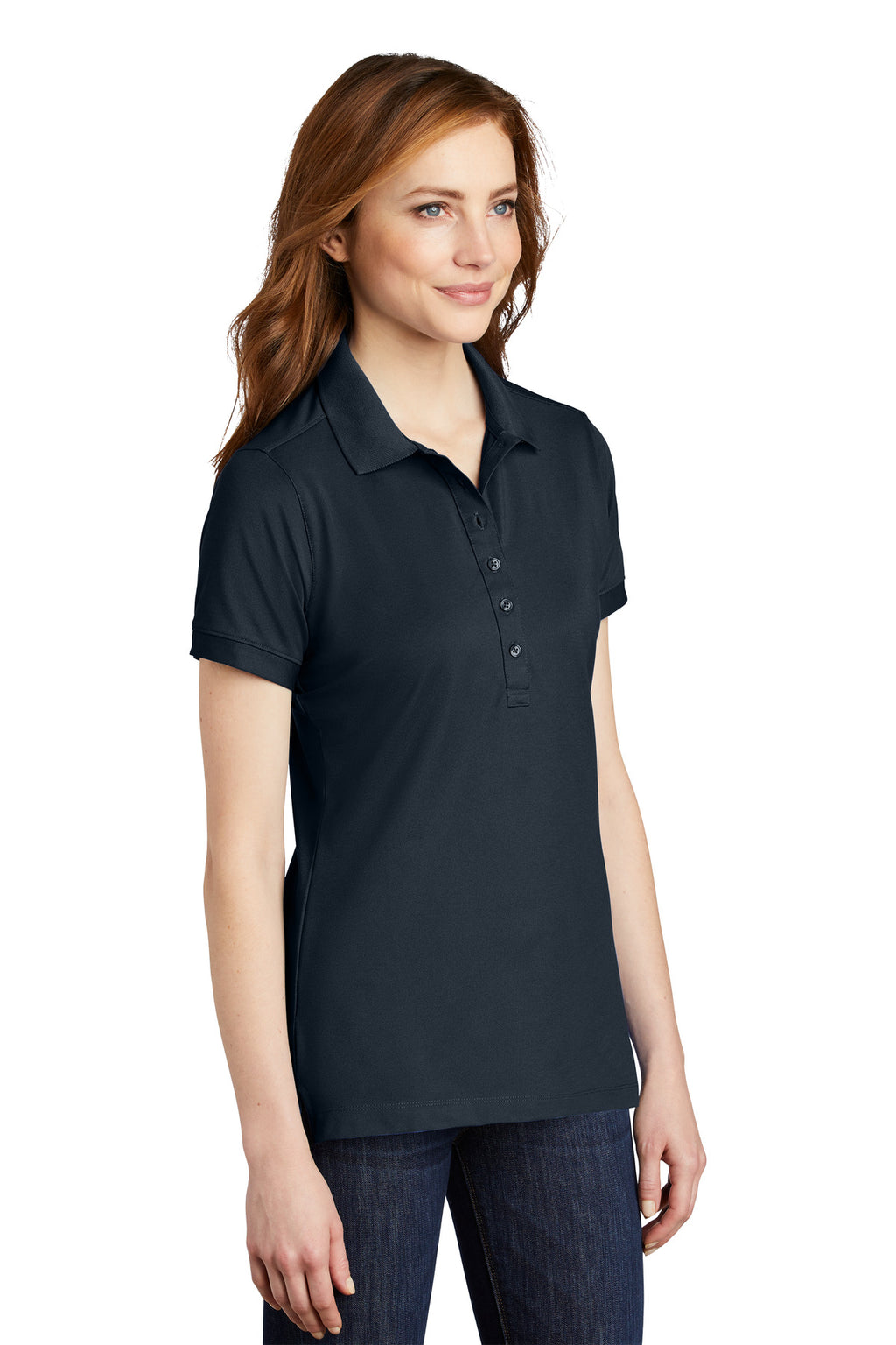 Port Authority Women's Stretch Pique Polo. L555 - Dress Blue Navy - three_q