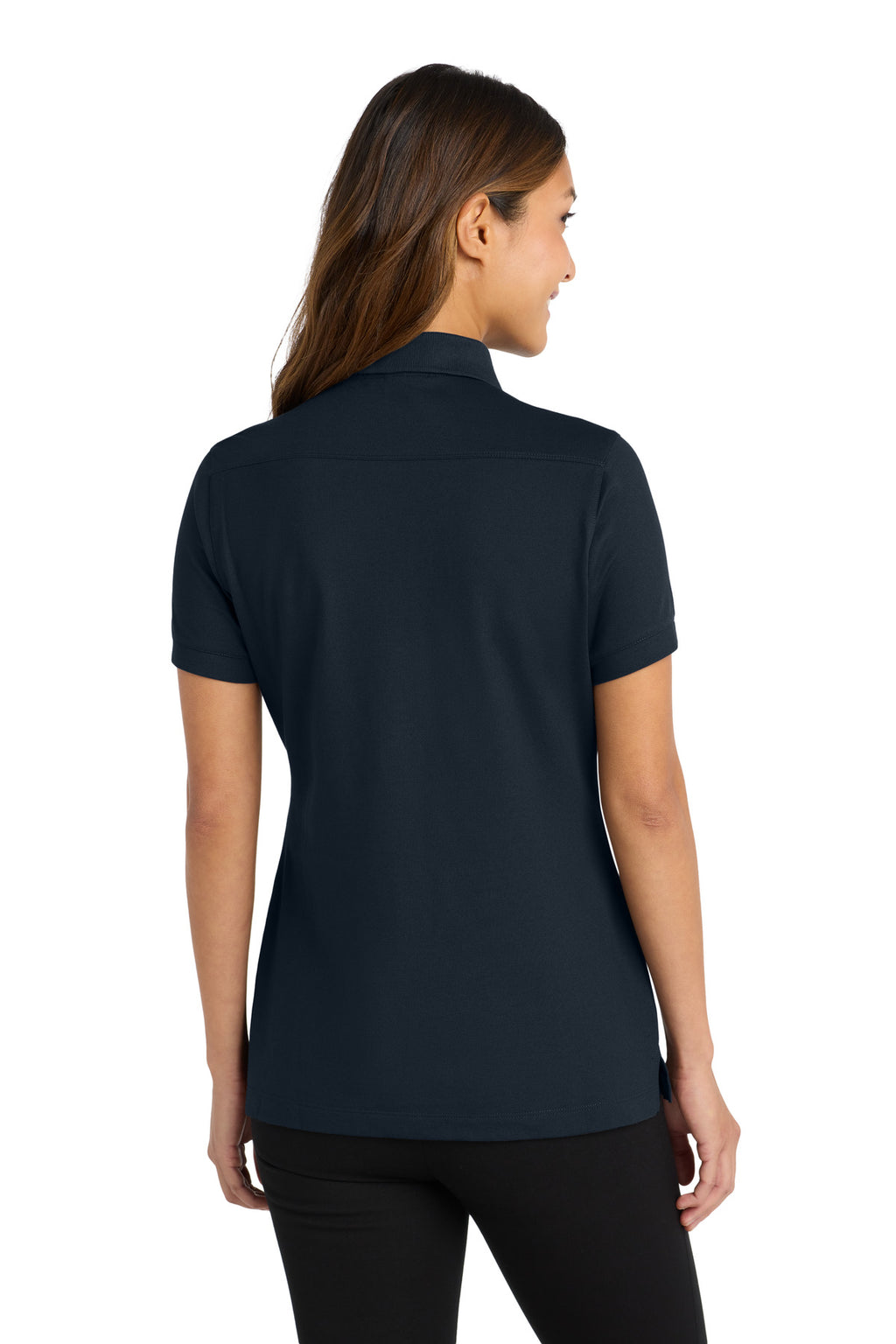Port Authority Women's Stretch Pique Polo. L555 - Dress Blue Navy - back