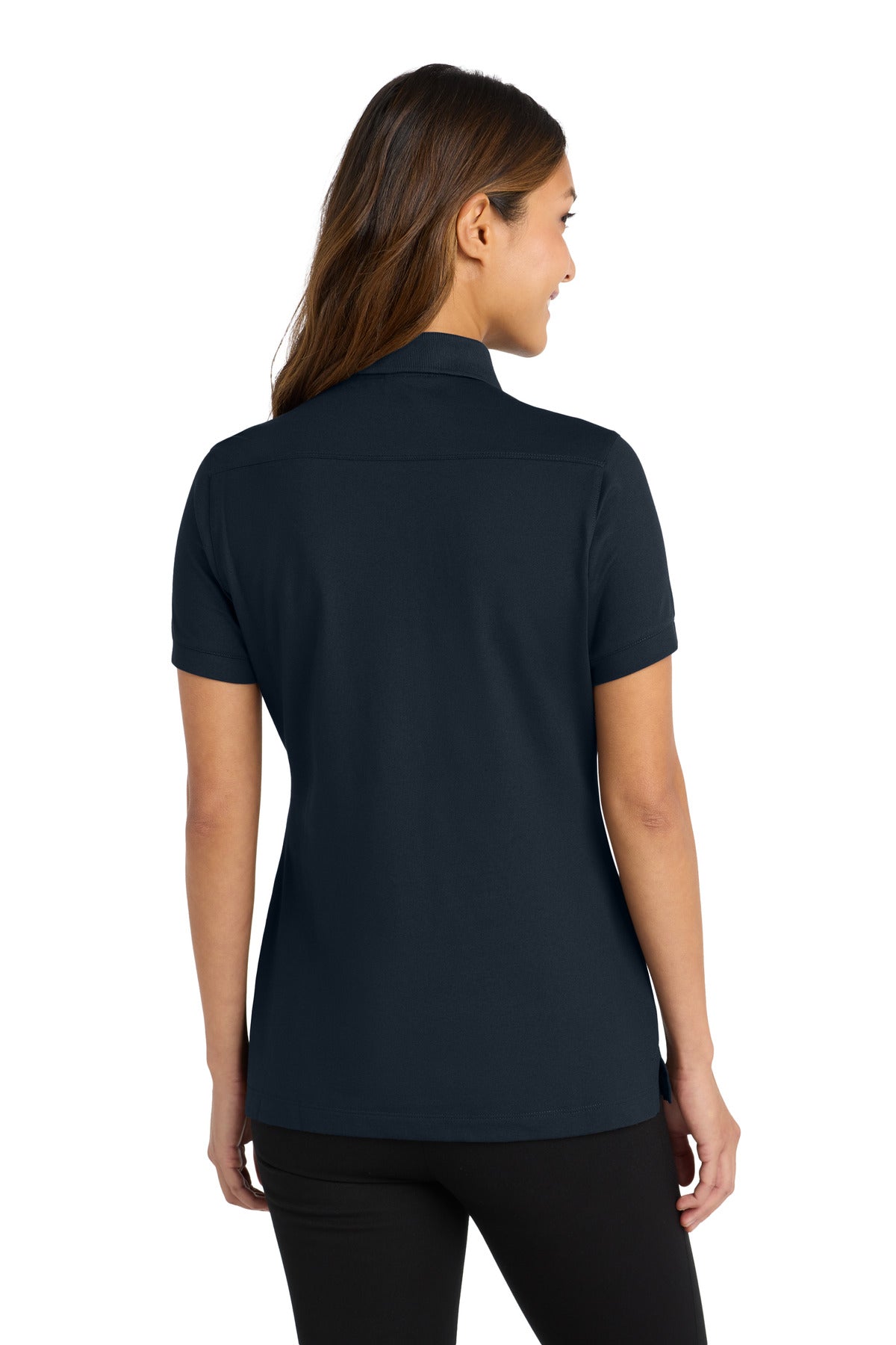 Port Authority Women's Stretch Pique Polo. L555 - Dress Blue Navy - back