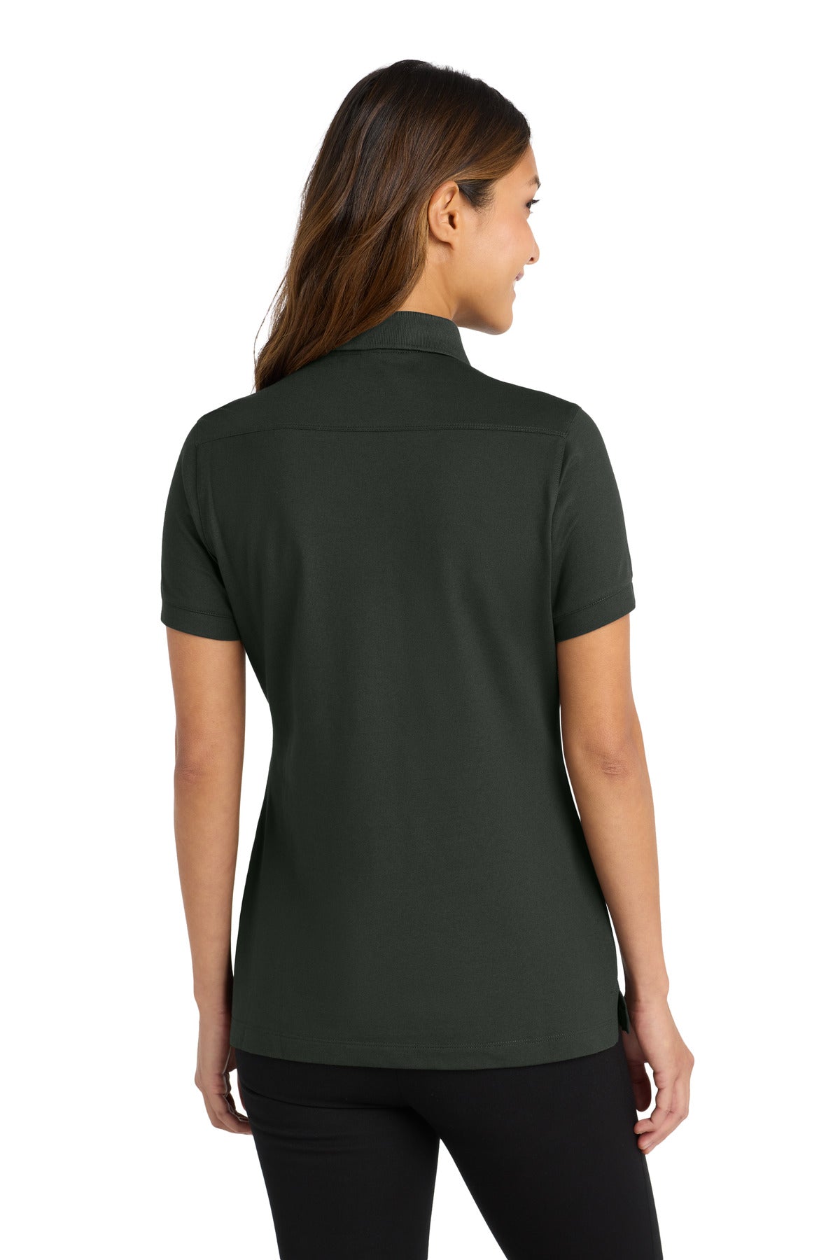 Port Authority Women's Stretch Pique Polo. L555 - Grey Smoke - back