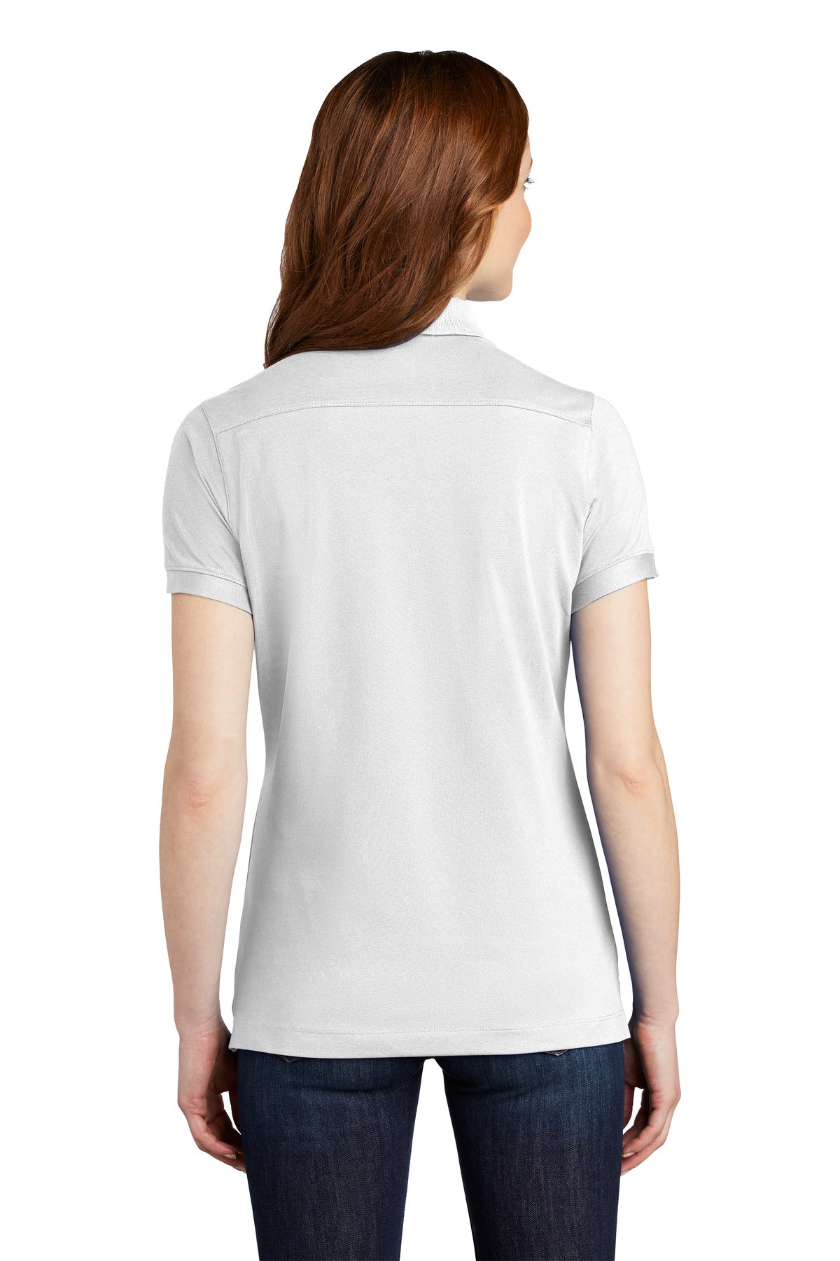 Port Authority Women's Stretch Pique Polo. L555 - White - back