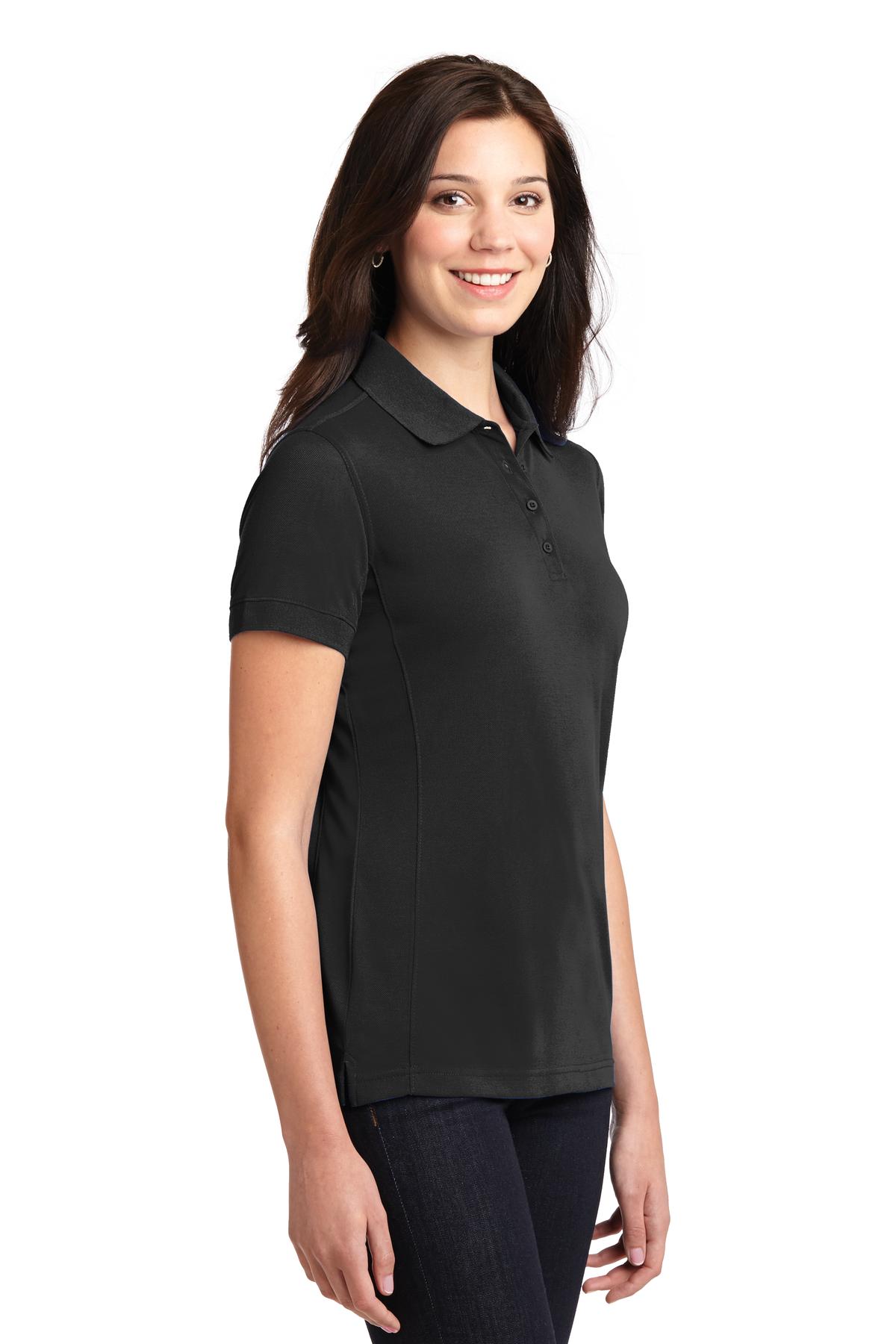 DISCONTINUED Port Authority Ladies 5-in-1 Performance Pique Polo. L567 - Black - three_q