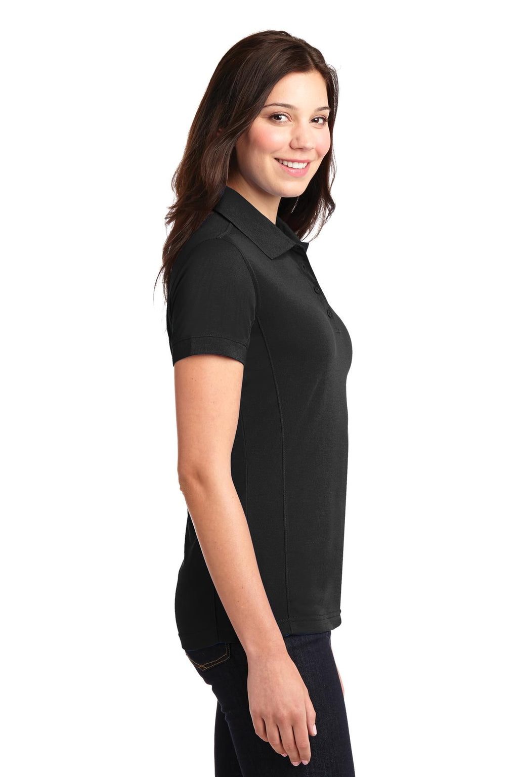 DISCONTINUED Port Authority Ladies 5-in-1 Performance Pique Polo. L567 - Black - side