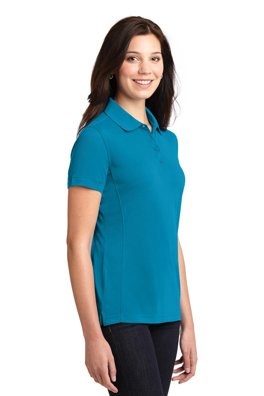 DISCONTINUED Port Authority Ladies 5-in-1 Performance Pique Polo. L567 - Blue Wake - three_q