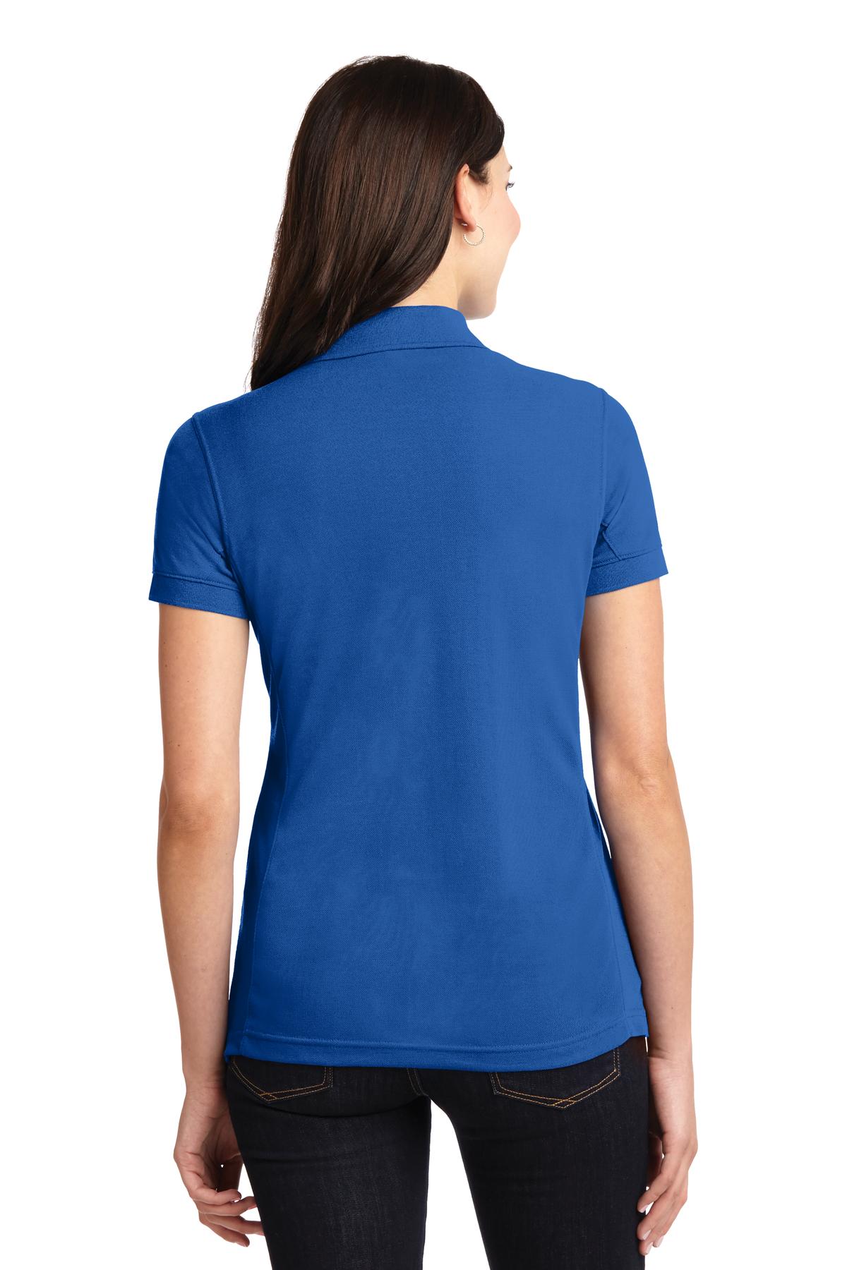 DISCONTINUED Port Authority Ladies 5-in-1 Performance Pique Polo. L567 - Cobalt Blue - back