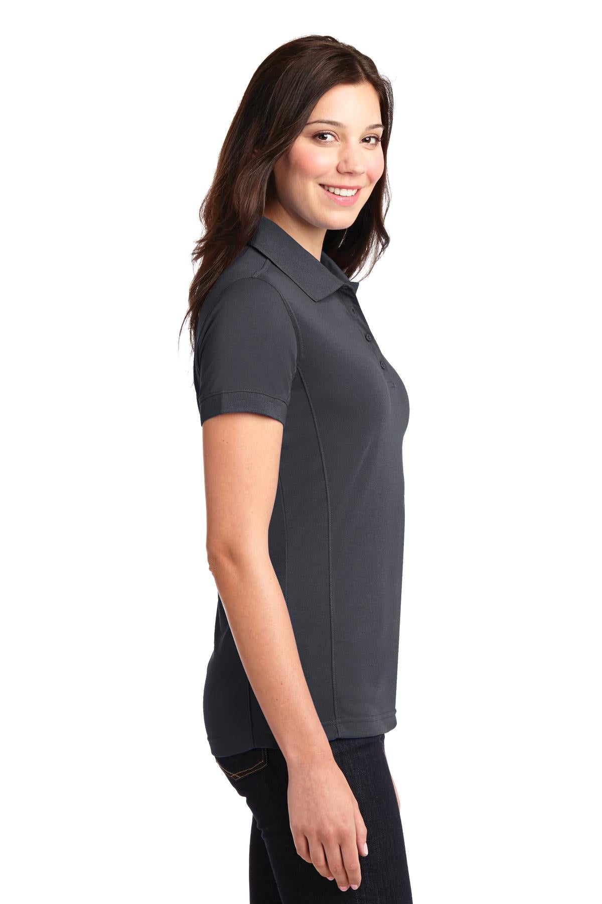 DISCONTINUED Port Authority Ladies 5-in-1 Performance Pique Polo. L567 - Slate Grey - side