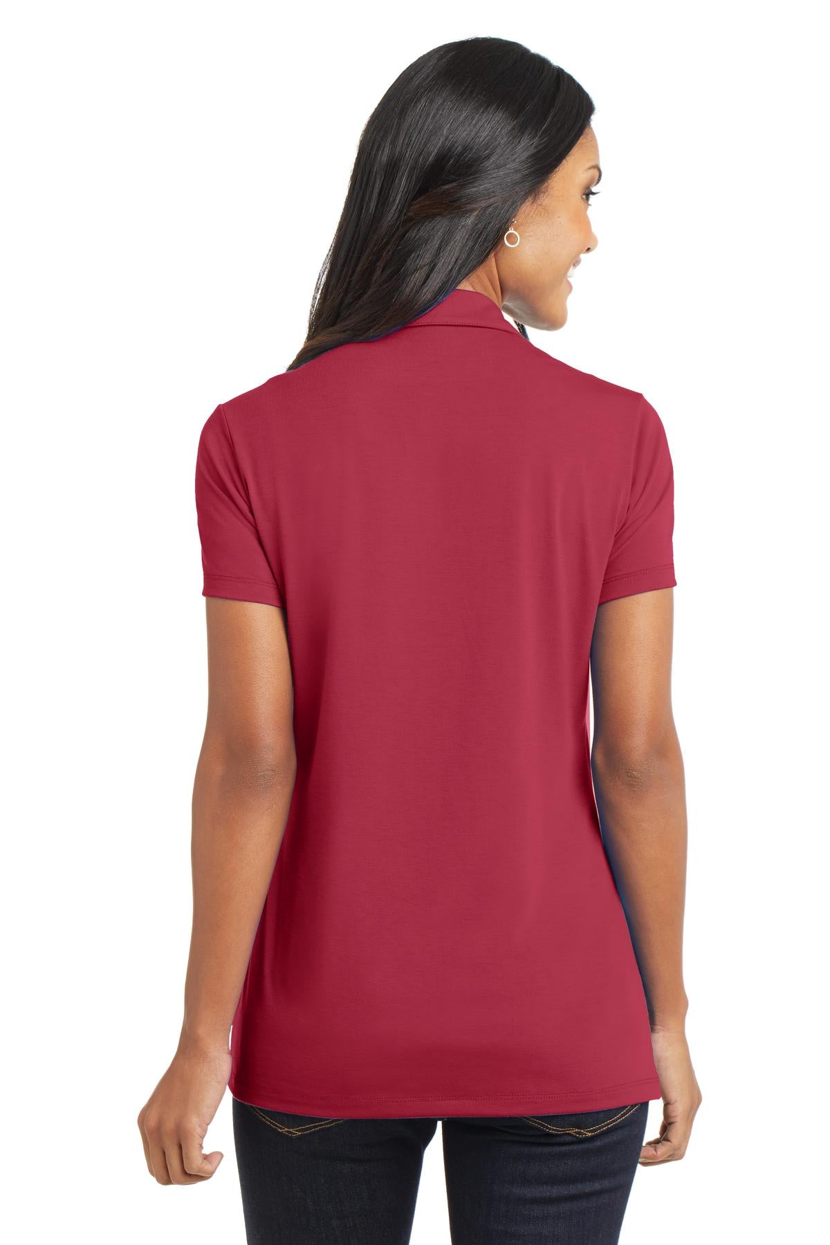 Port Authority Women's Cotton Touch Performance Polo. L568 - Chili Red - back
