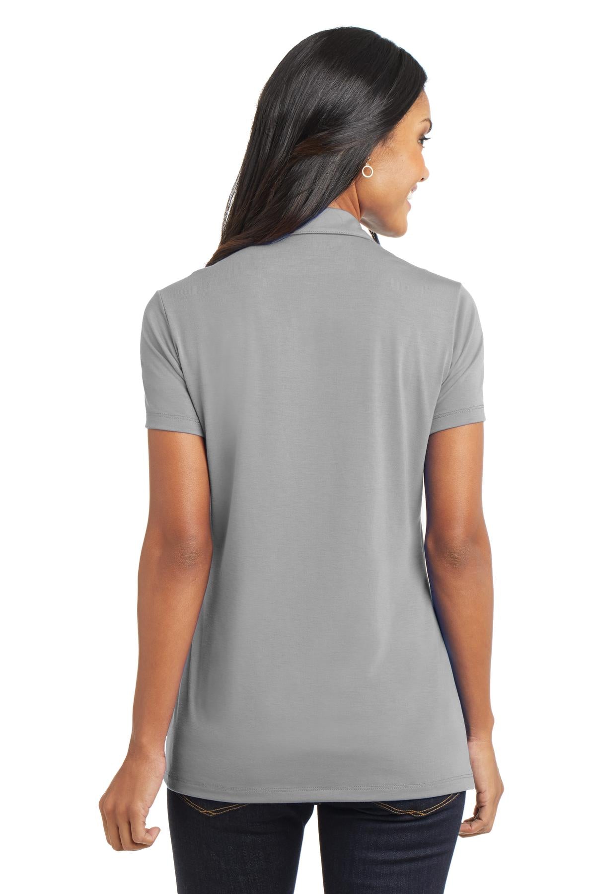 Port Authority Women's Cotton Touch Performance Polo. L568 - Frost Grey - back