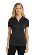 Port Authority Women's Diamond Jacquard Polo. L569 - Black - front