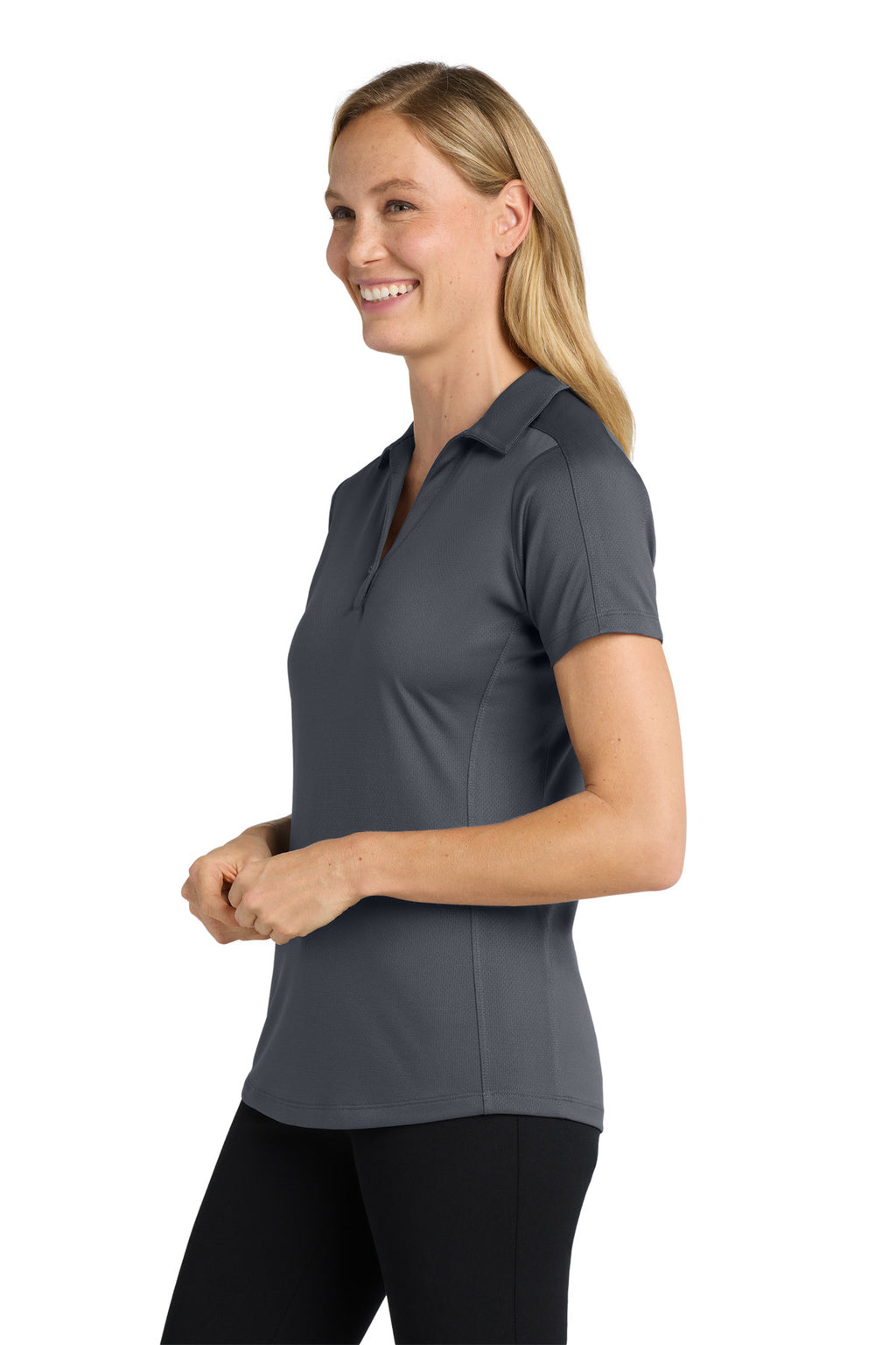 Port Authority Women's Diamond Jacquard Polo. L569 - Graphite - side
