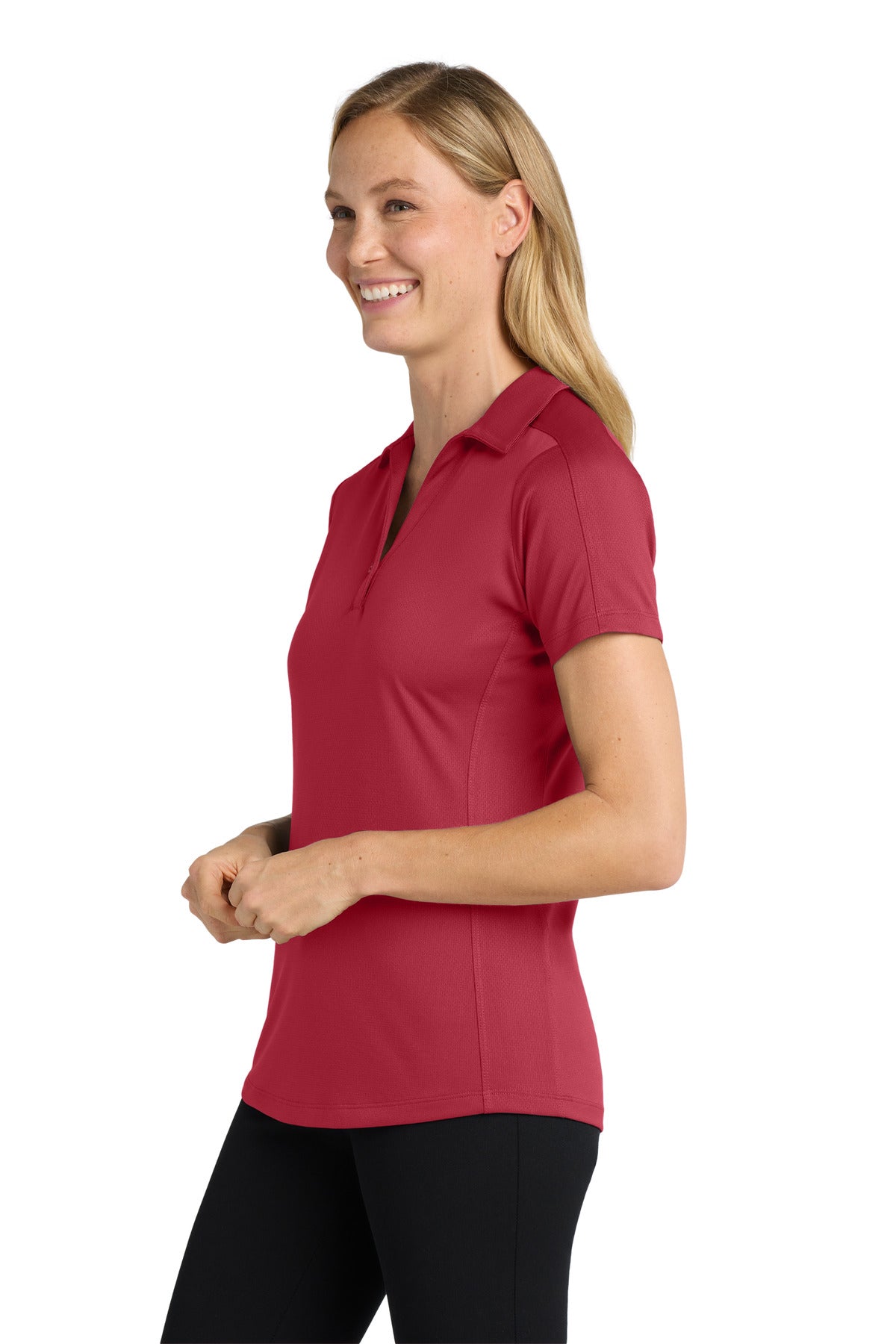 Port Authority Women's Diamond Jacquard Polo. L569 - Rich Red - side