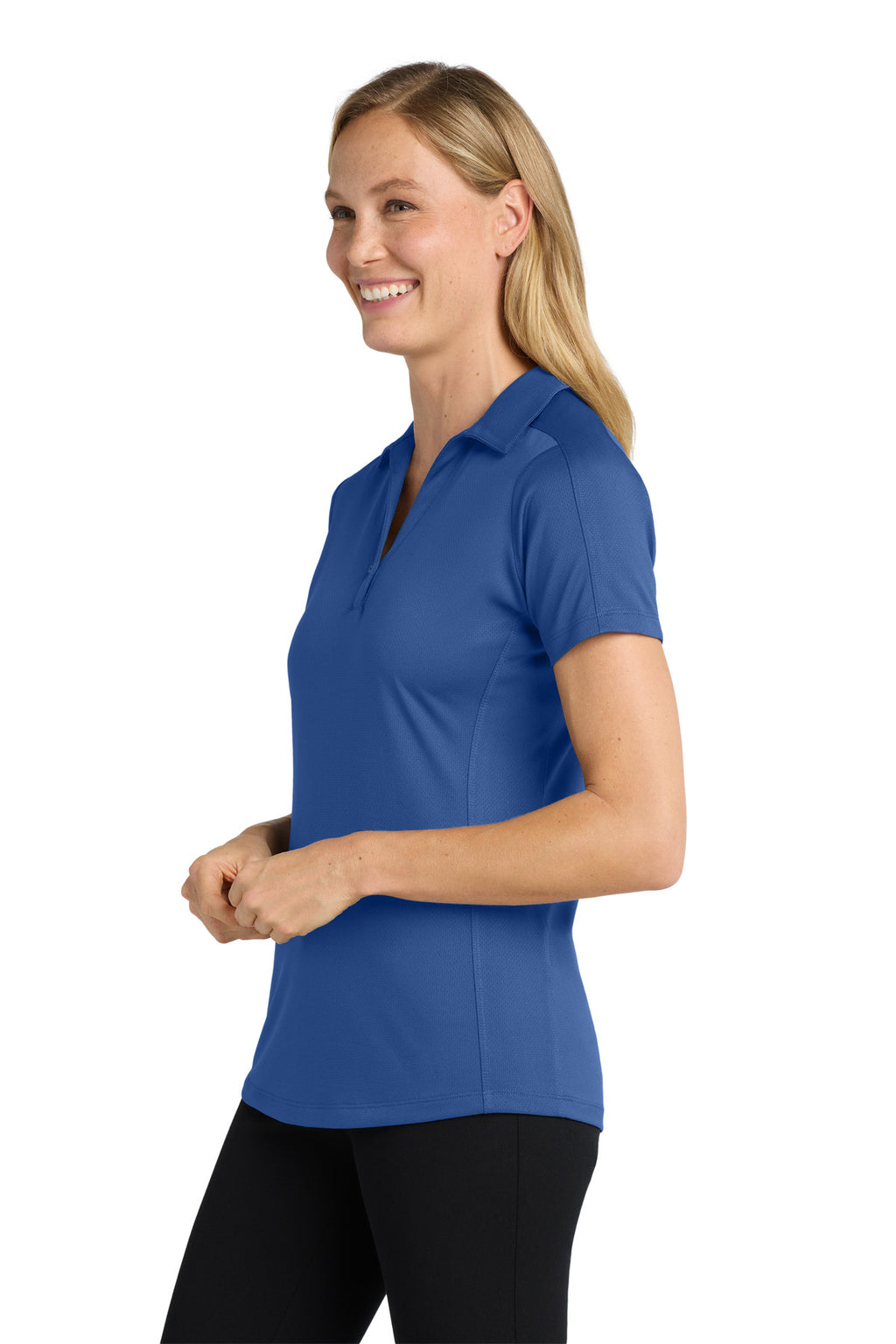 Port Authority Women's Diamond Jacquard Polo. L569 - True Blue - side