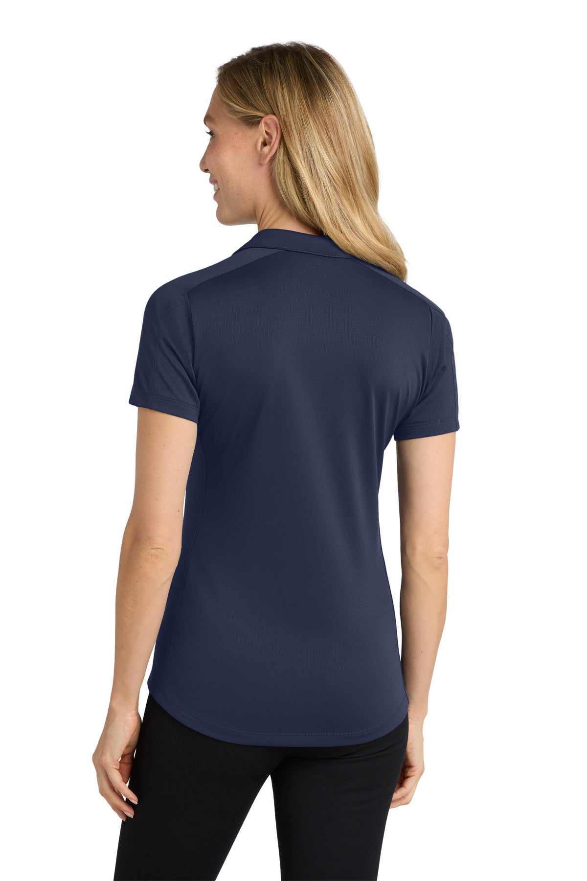 Port Authority Women's Diamond Jacquard Polo. L569 - True Navy - back