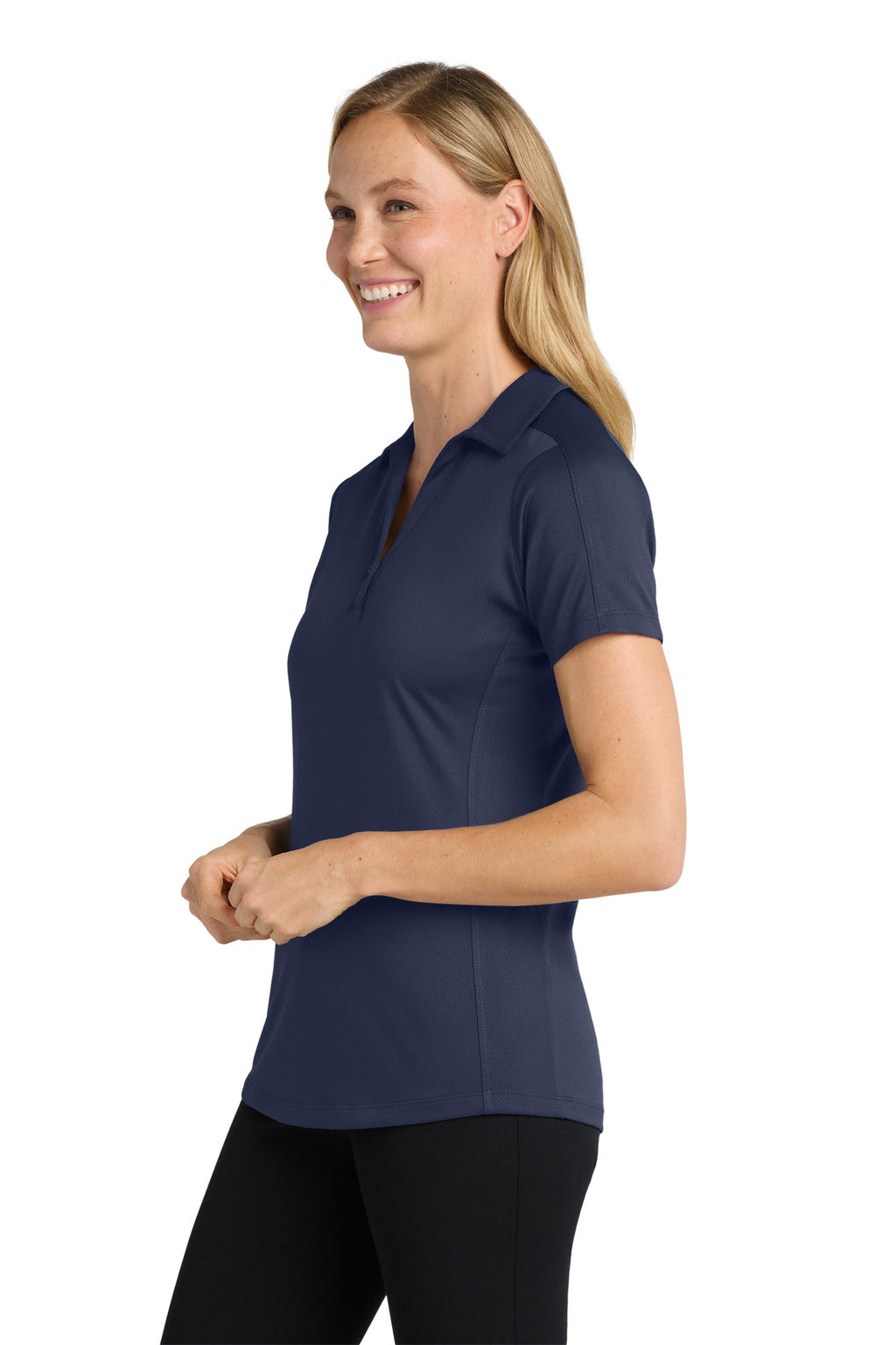 Port Authority Women's Diamond Jacquard Polo. L569 - True Navy - side