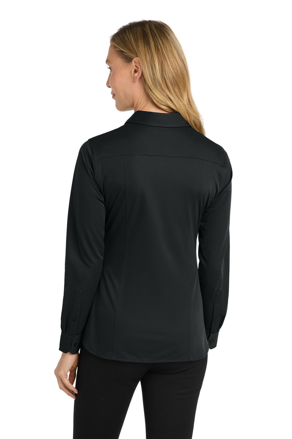 Port Authority Women's Dimension Knit Dress Shirt. L570 - Black - back