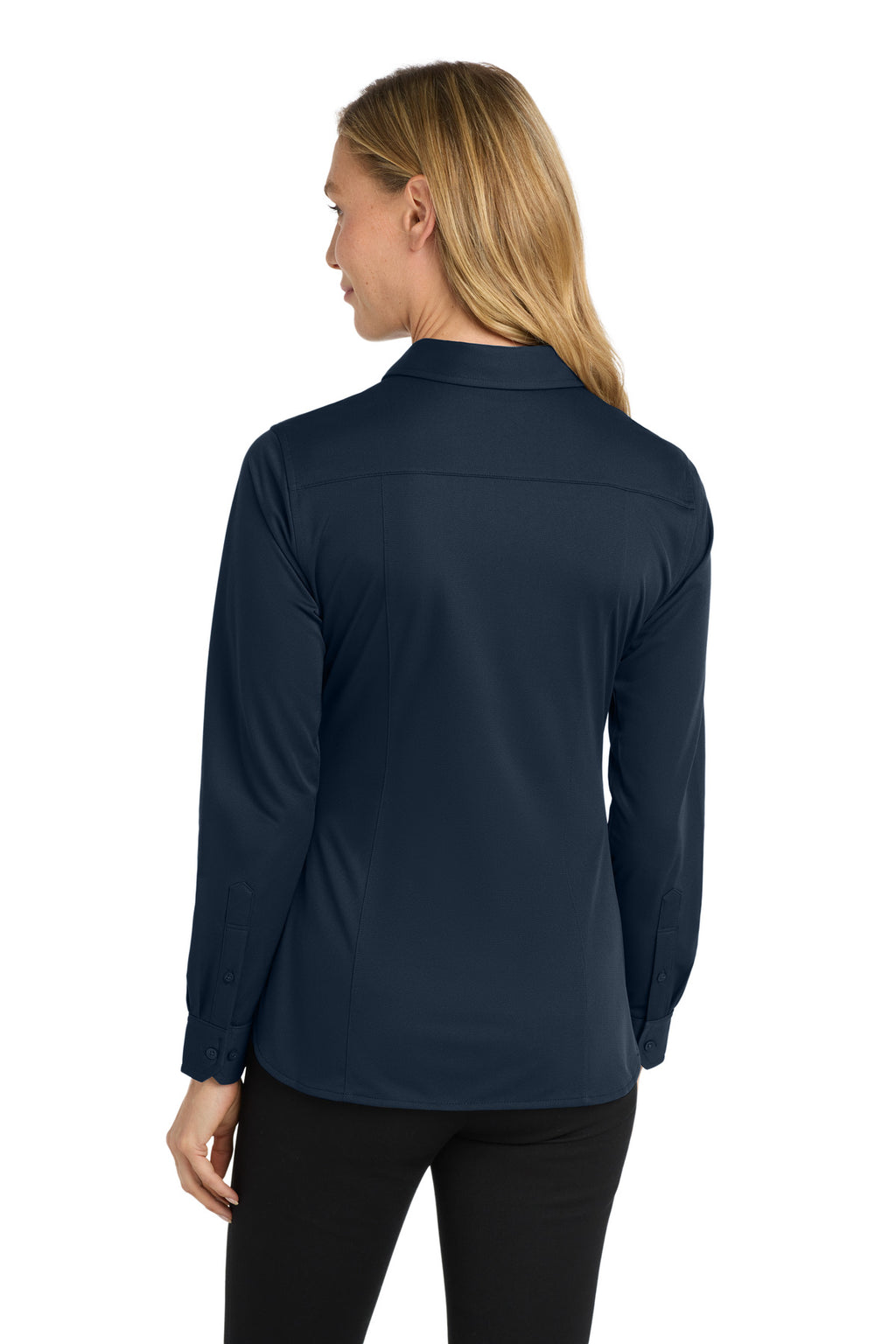 Port Authority Women's Dimension Knit Dress Shirt. L570 - Dark Navy - back