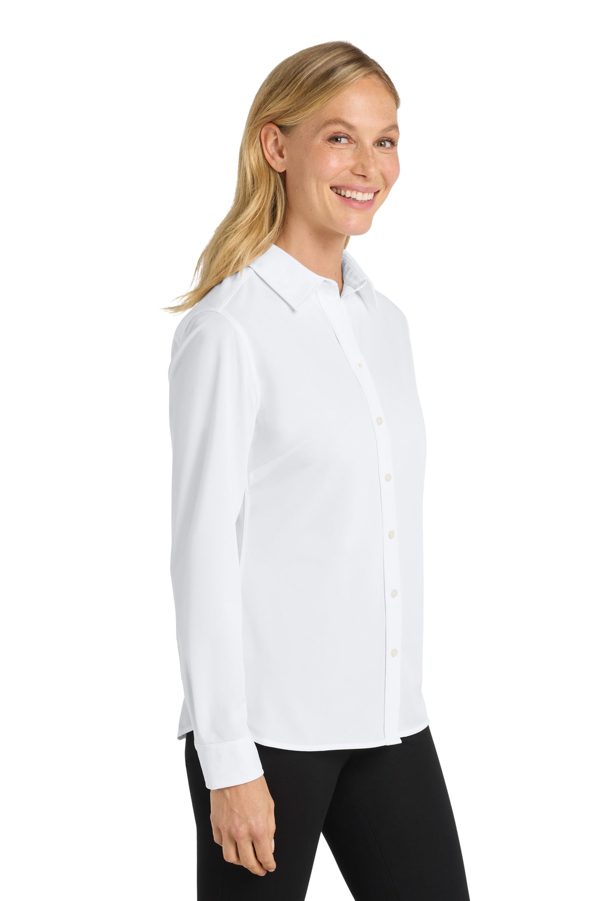 Port Authority Women's Dimension Knit Dress Shirt. L570 - White - side