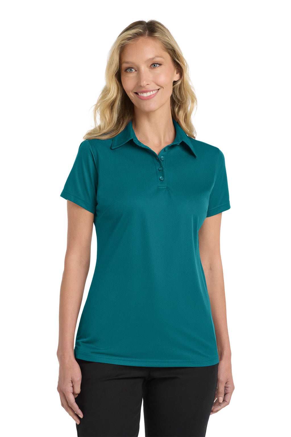 DISCONTINUED Port Authority Women's Dimension Polo. L571 - Dark Teal - front