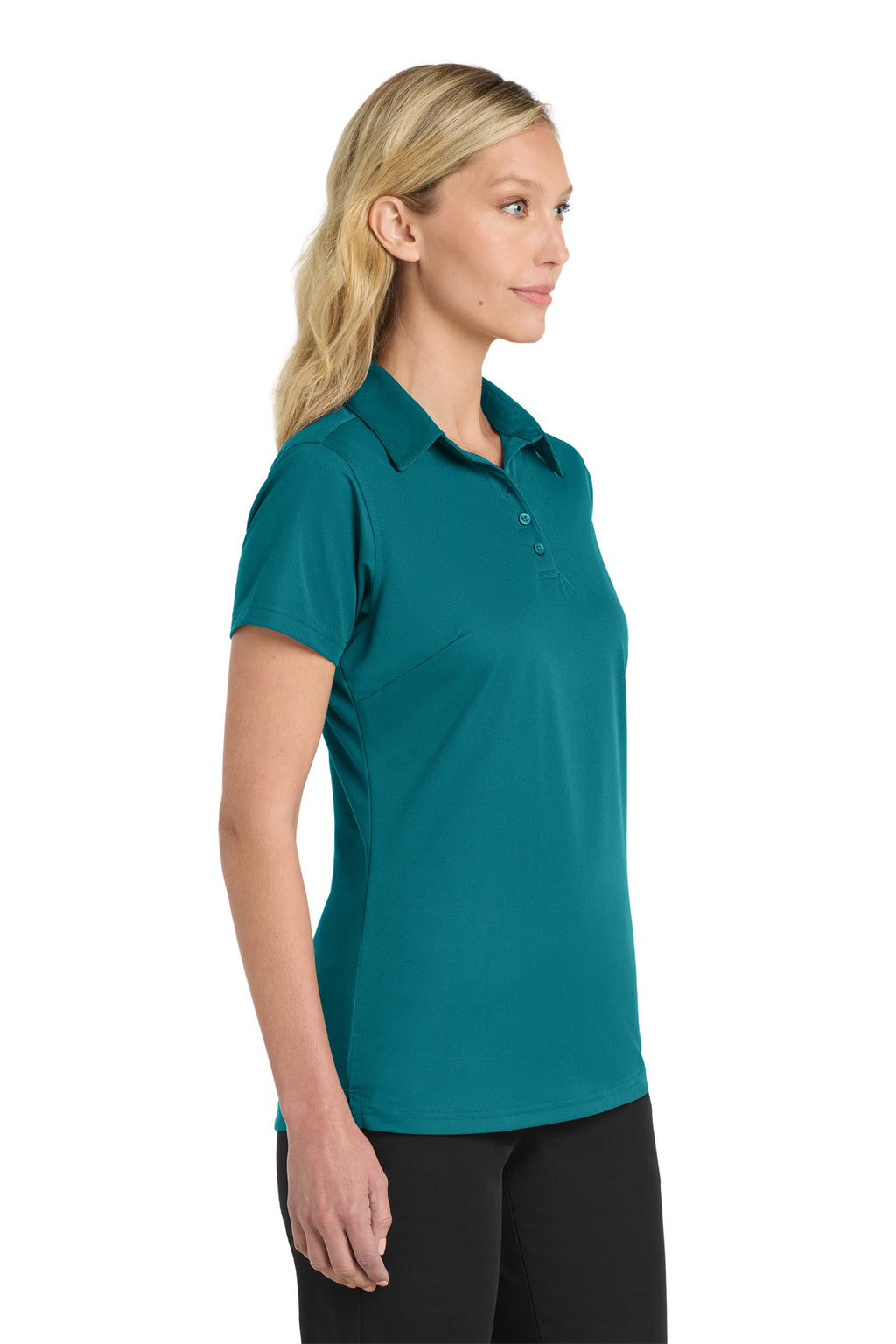DISCONTINUED Port Authority Women's Dimension Polo. L571 - Dark Teal - side