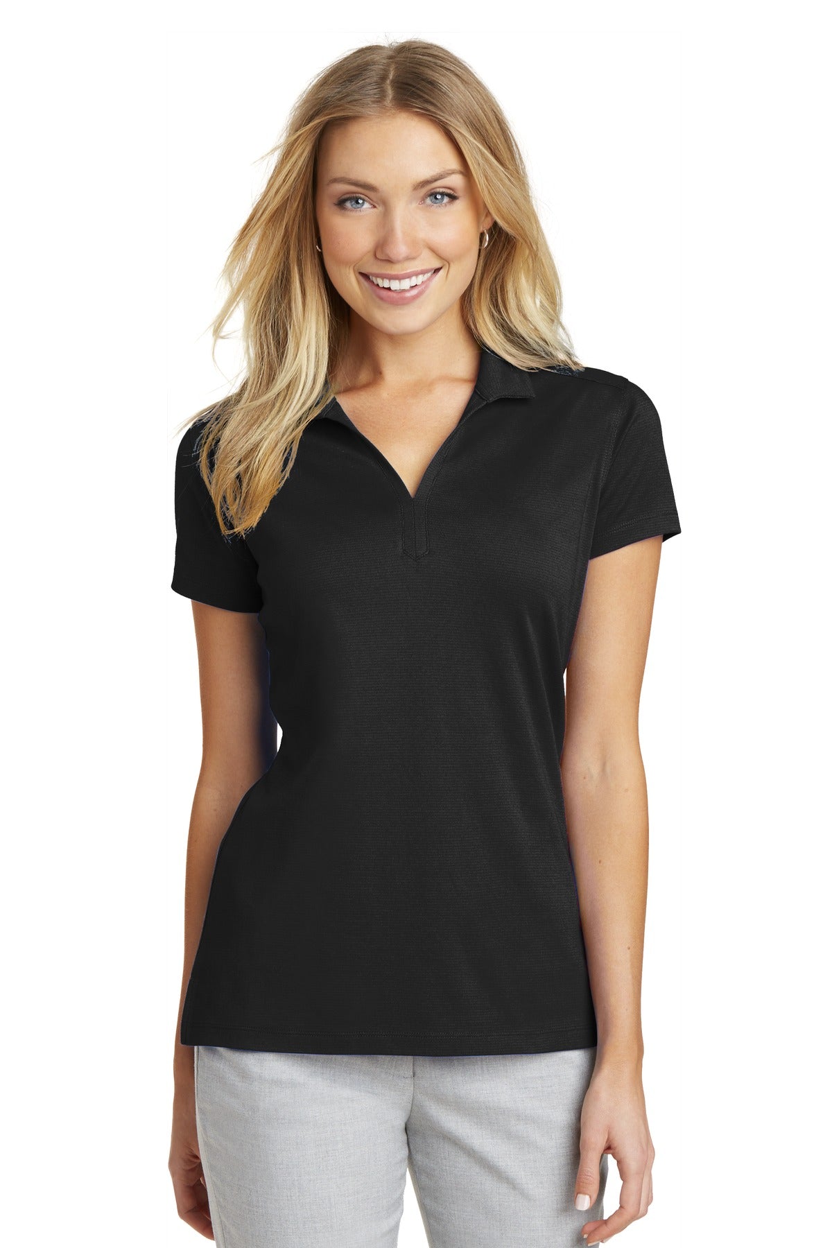 Port Authority Women's Rapid Dry Mesh Polo. L573 - Black - front