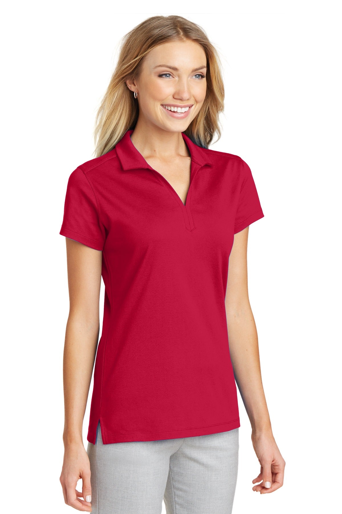 Port Authority Women's Rapid Dry Mesh Polo. L573 - Engine Red - three_q