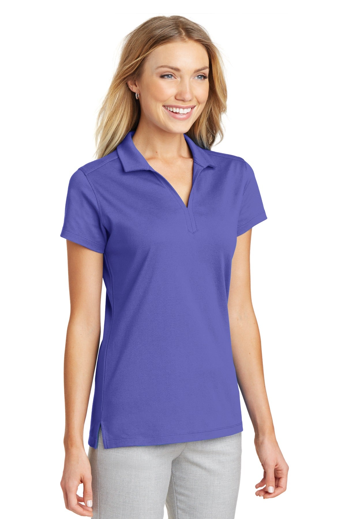 Port Authority Women's Rapid Dry Mesh Polo. L573 - Iris Blue - three_q