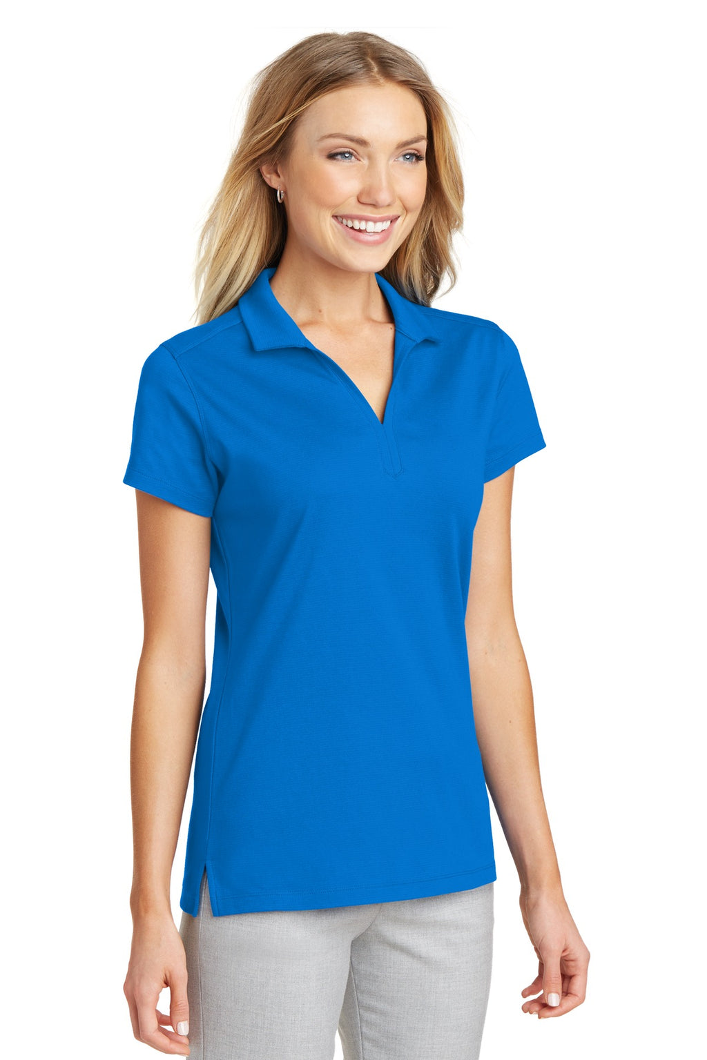Port Authority Women's Rapid Dry Mesh Polo. L573 - Skydiver Blue - three_q