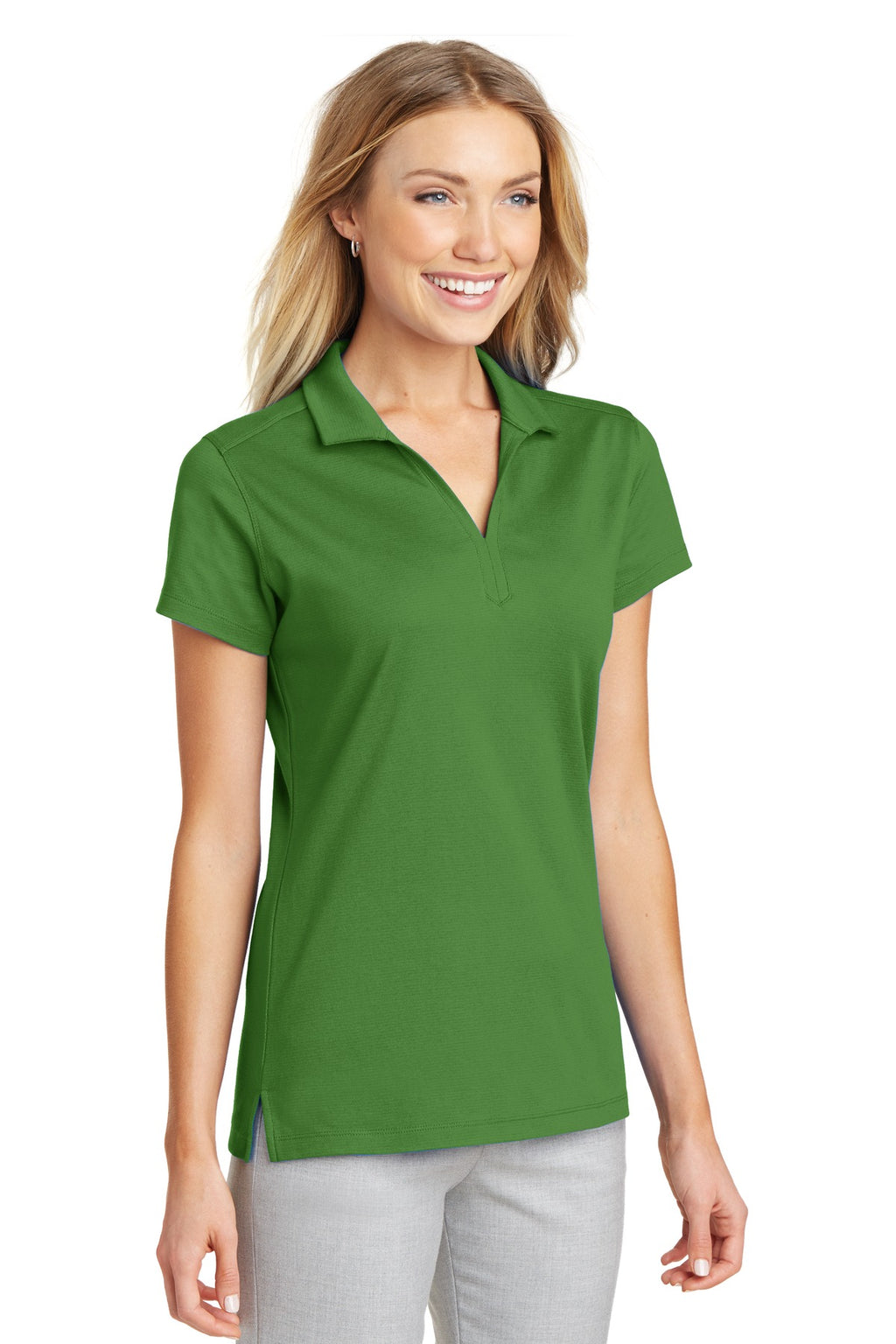 Port Authority Women's Rapid Dry Mesh Polo. L573 - Treetop Green - three_q