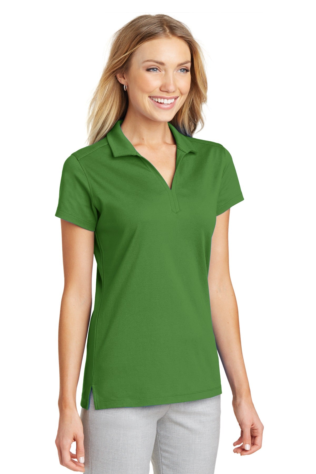 Port Authority Women's Rapid Dry Mesh Polo. L573 - Treetop Green - three_q