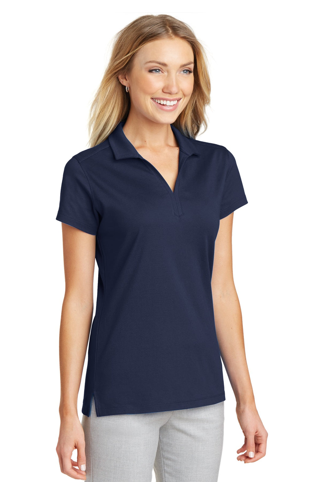 Port Authority Women's Rapid Dry Mesh Polo. L573 - True Navy - three_q
