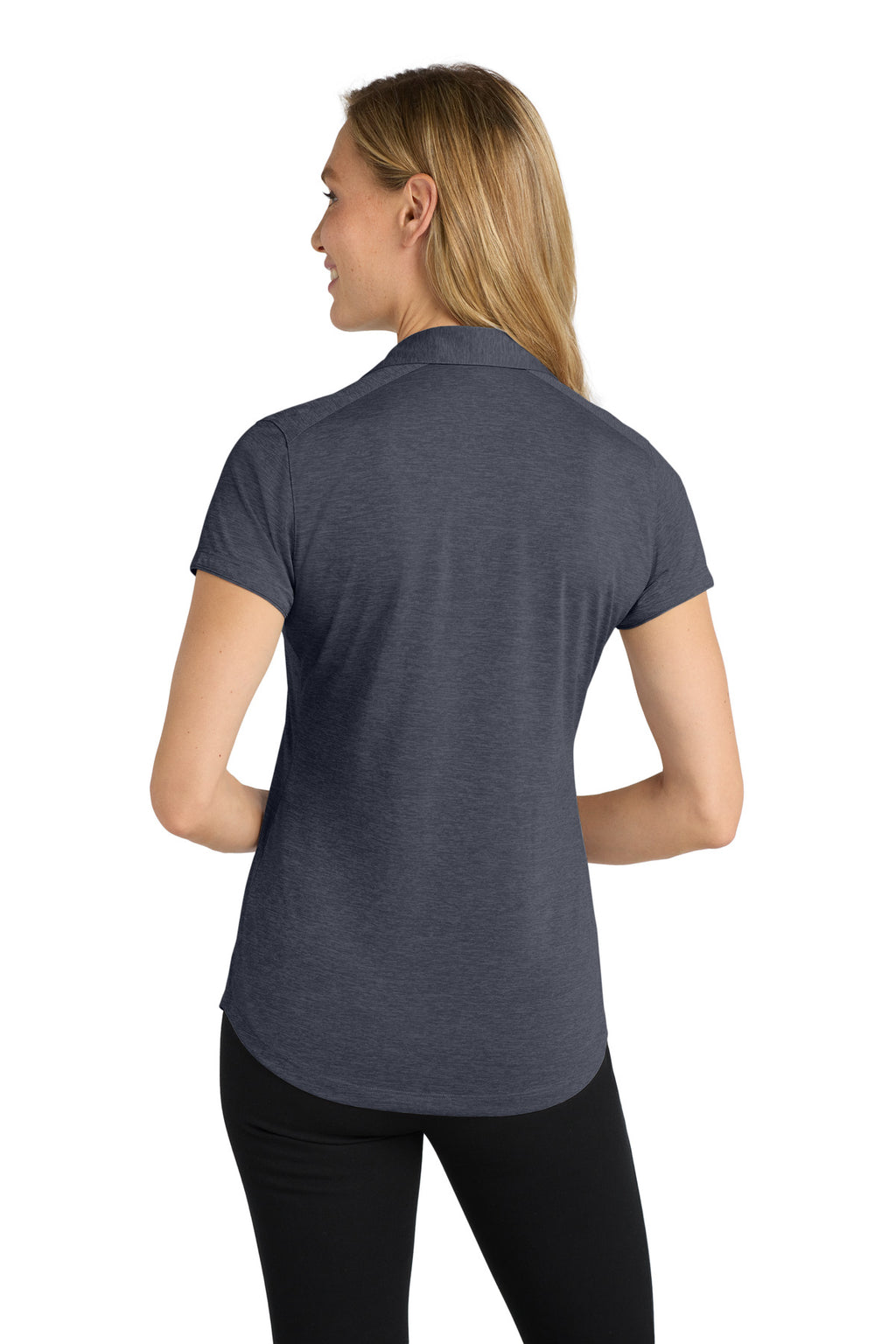 Port Authority Women's Digi Heather Performance Polo. L574 - Dark Grey - back