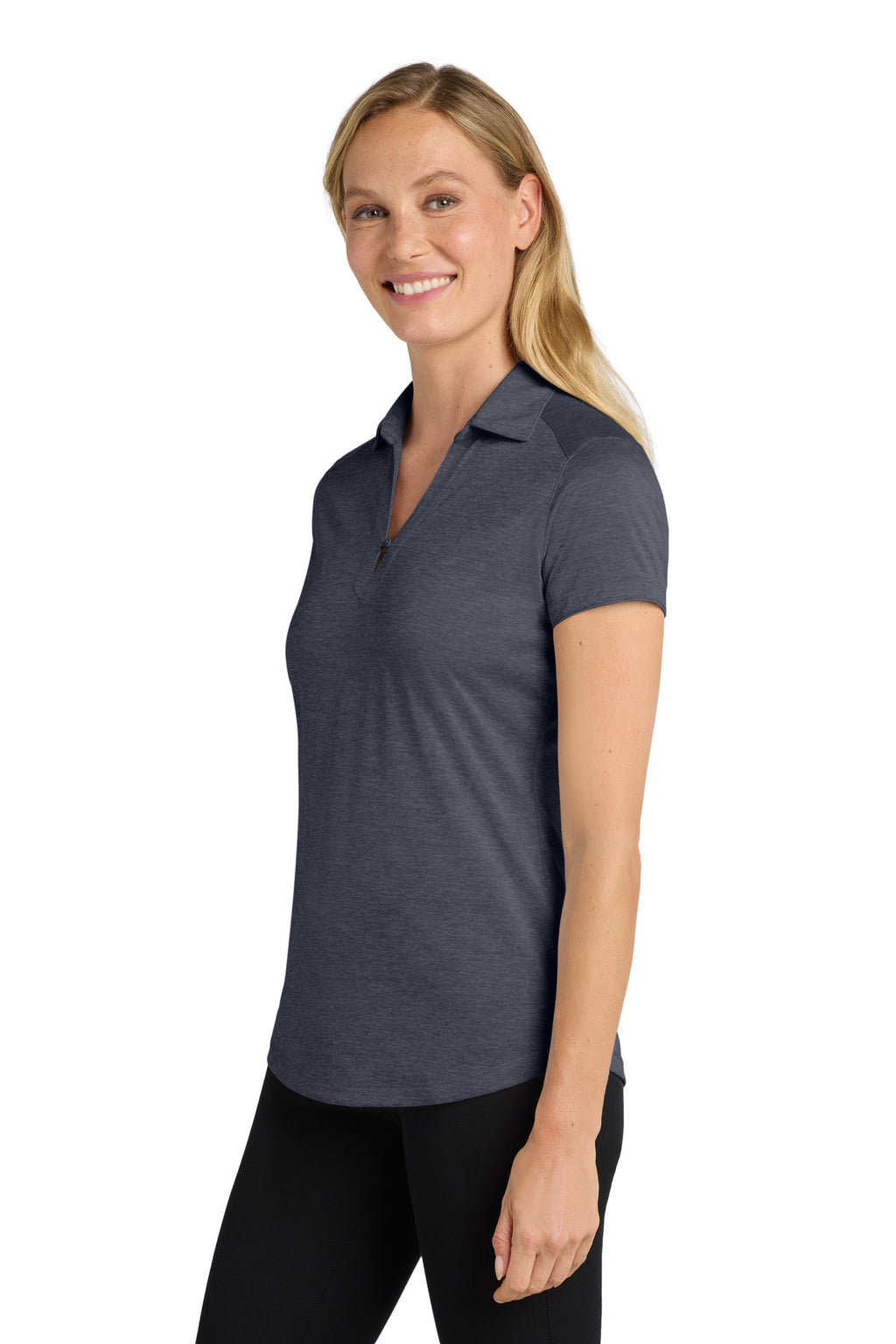 Port Authority Women's Digi Heather Performance Polo. L574 - Dark Grey - side