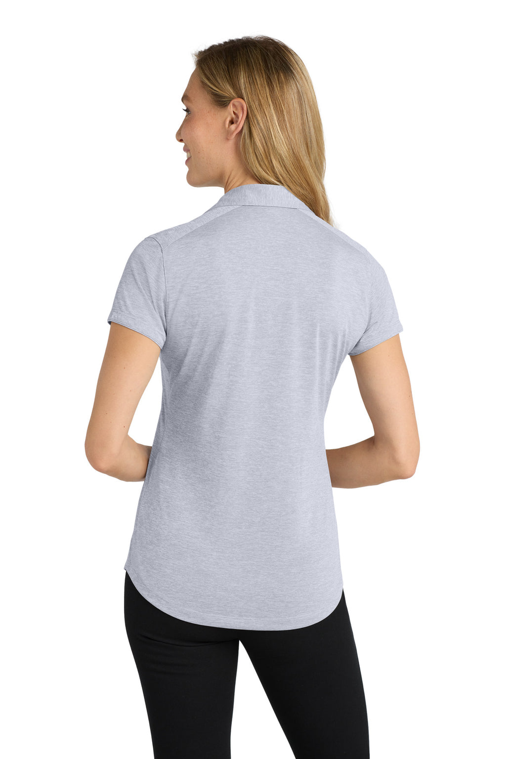 Port Authority Women's Digi Heather Performance Polo. L574 - Light Grey - back