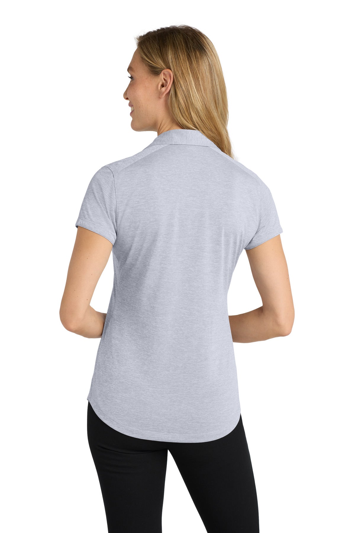 Port Authority Women's Digi Heather Performance Polo. L574 - Light Grey - back
