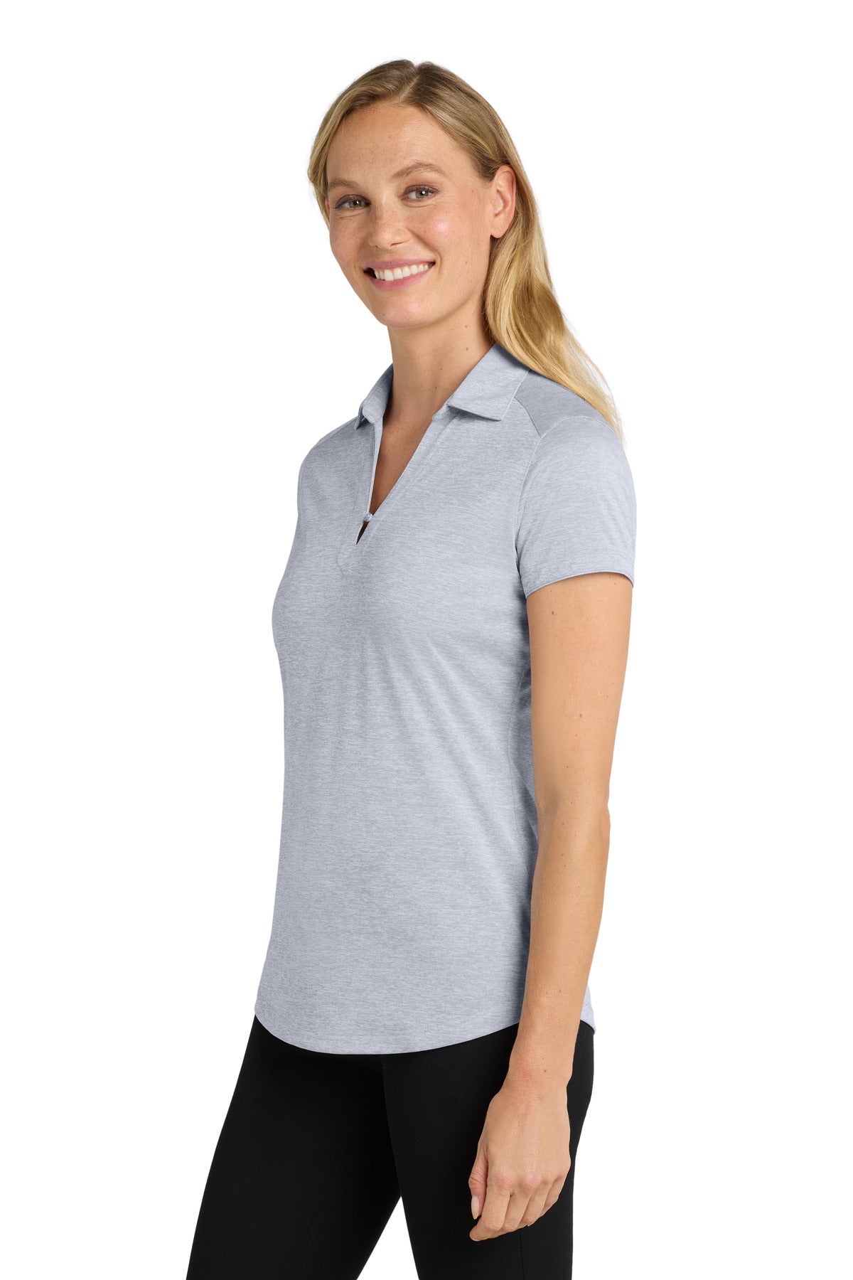 Port Authority Women's Digi Heather Performance Polo. L574 - Light Grey - side