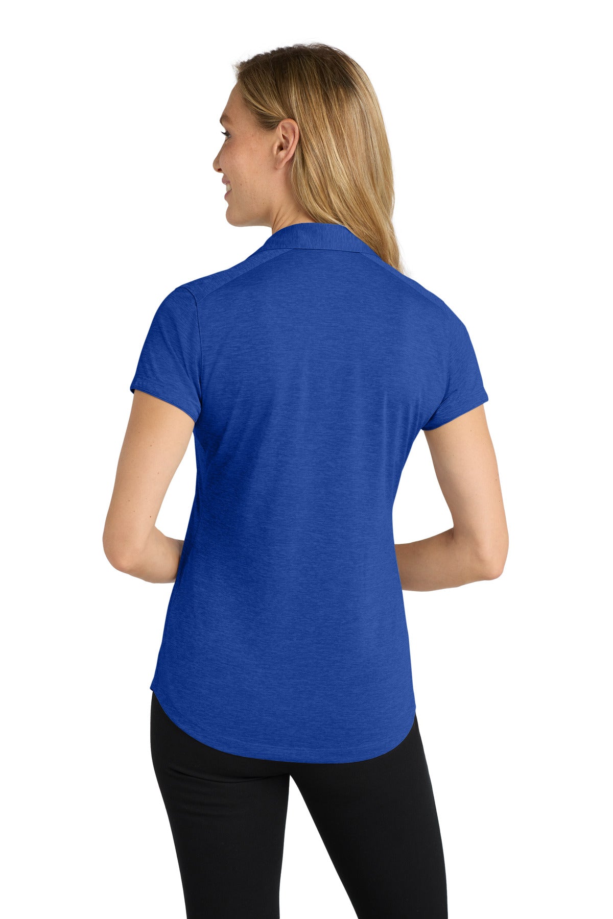 Port Authority Women's Digi Heather Performance Polo. L574 - True Royal - back