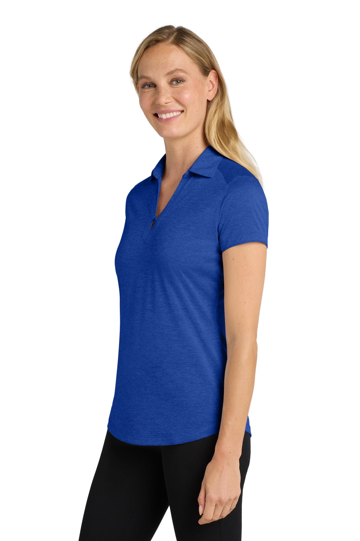 Port Authority Women's Digi Heather Performance Polo. L574 - True Royal - side