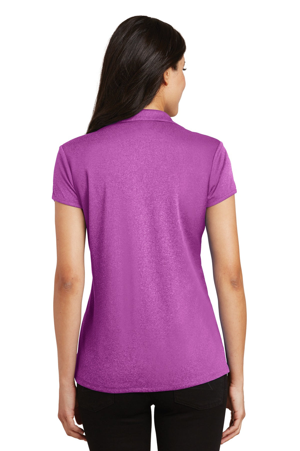 Port Authority Women's Trace Heather Polo. L576 - Berry Heather - back