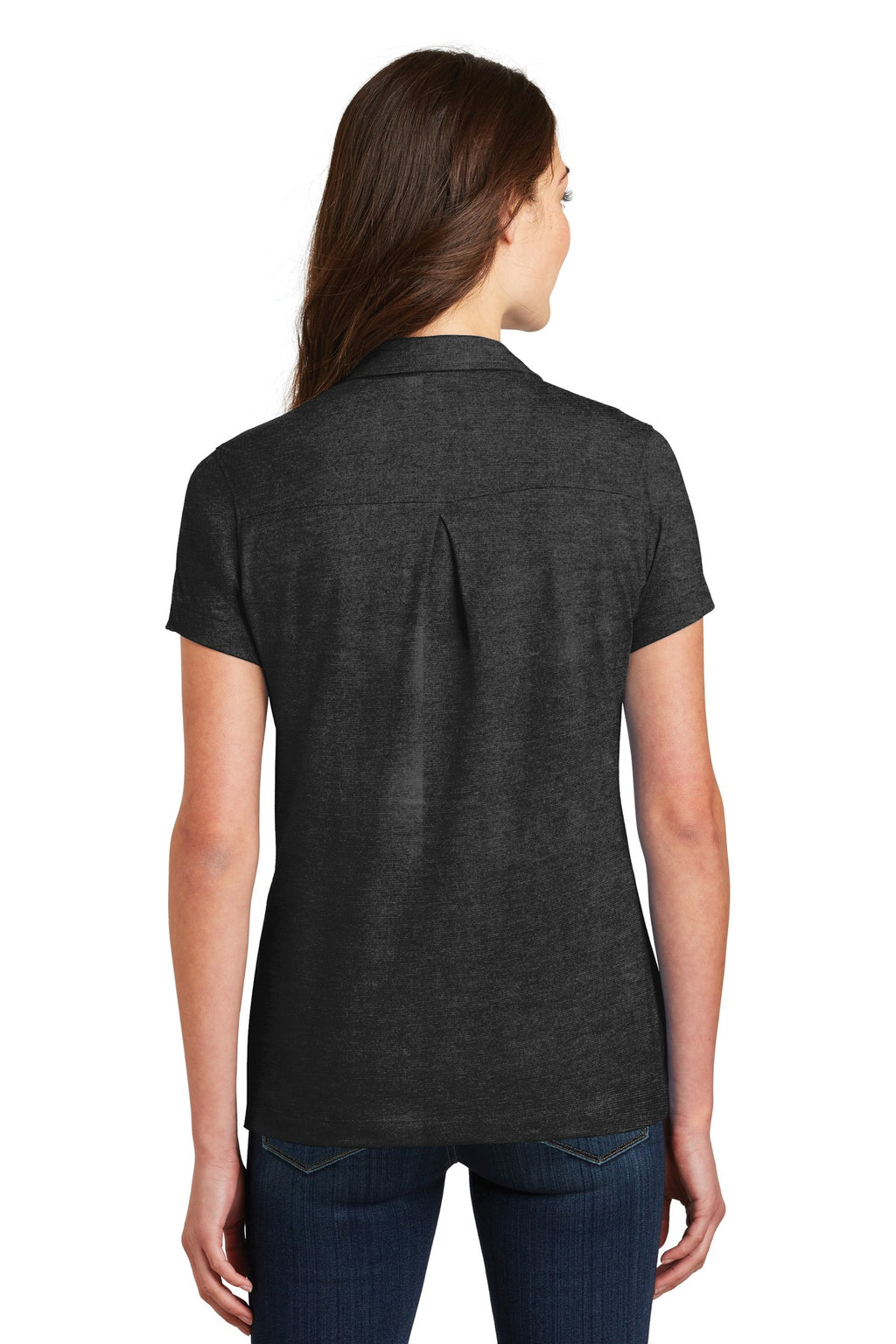 DISCONTINUED Port Authority Ladies Meridian Cotton Blend Polo. L577 - Black - back