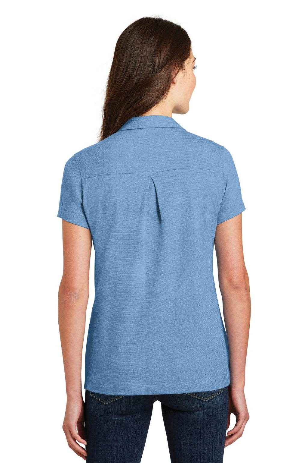DISCONTINUED Port Authority Ladies Meridian Cotton Blend Polo. L577 - Blue Skies - back