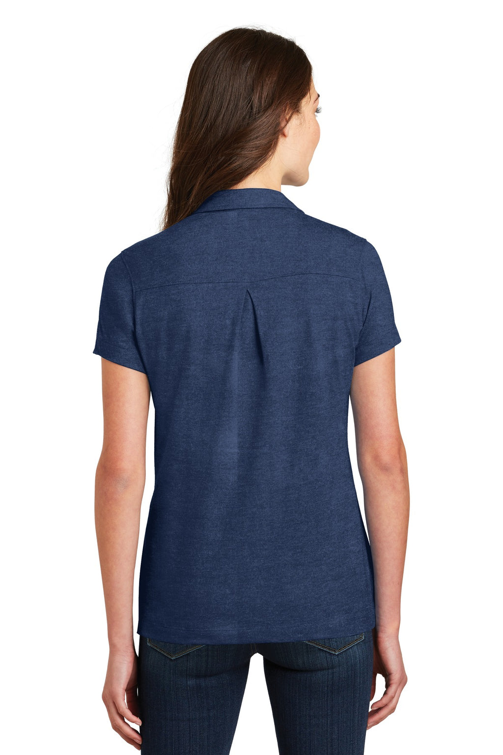 DISCONTINUED Port Authority Ladies Meridian Cotton Blend Polo. L577 - Estate Blue - back