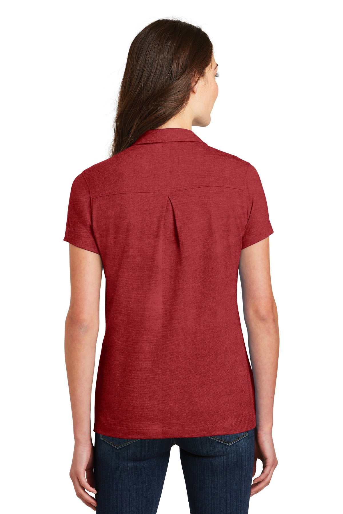 DISCONTINUED Port Authority Ladies Meridian Cotton Blend Polo. L577 - Flame Red - back