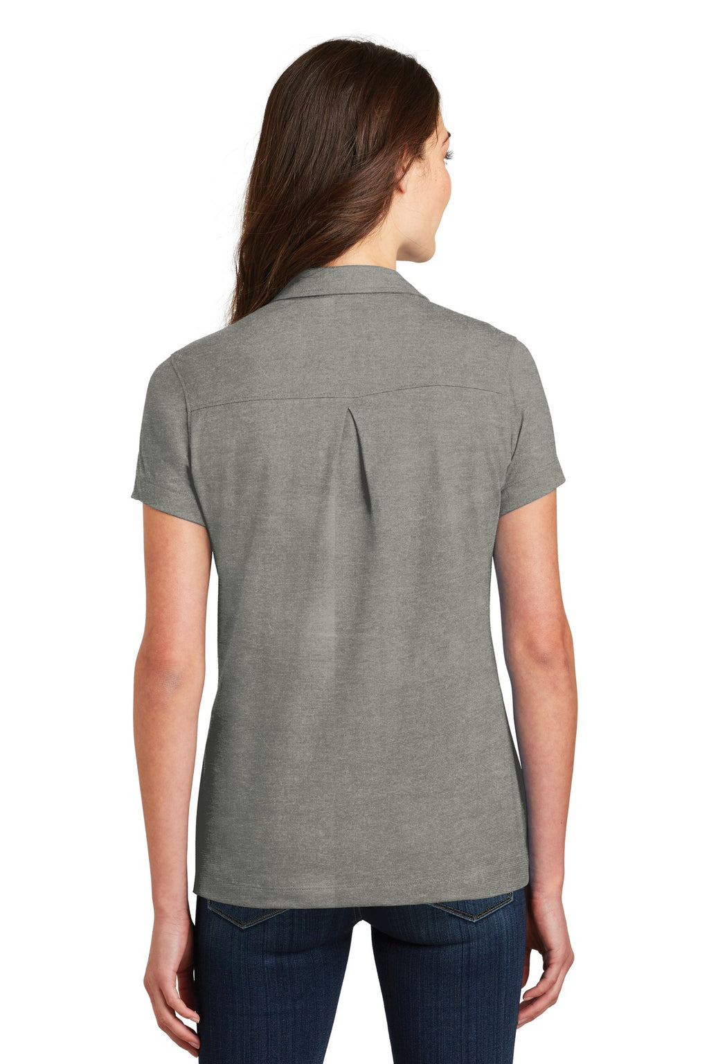 DISCONTINUED Port Authority Ladies Meridian Cotton Blend Polo. L577 - Monument Grey - back